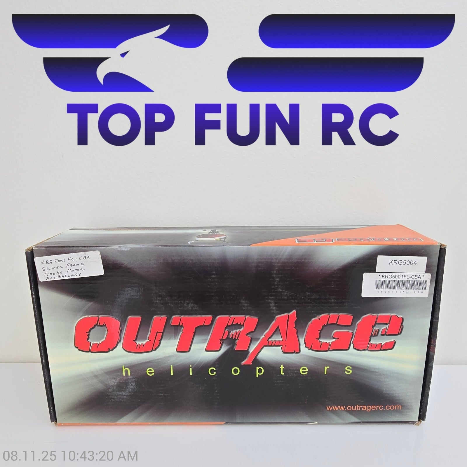 Outrage Helicopters KRGH 5001 FL CBA Flybarless Silver G10 1700Kv Motor
