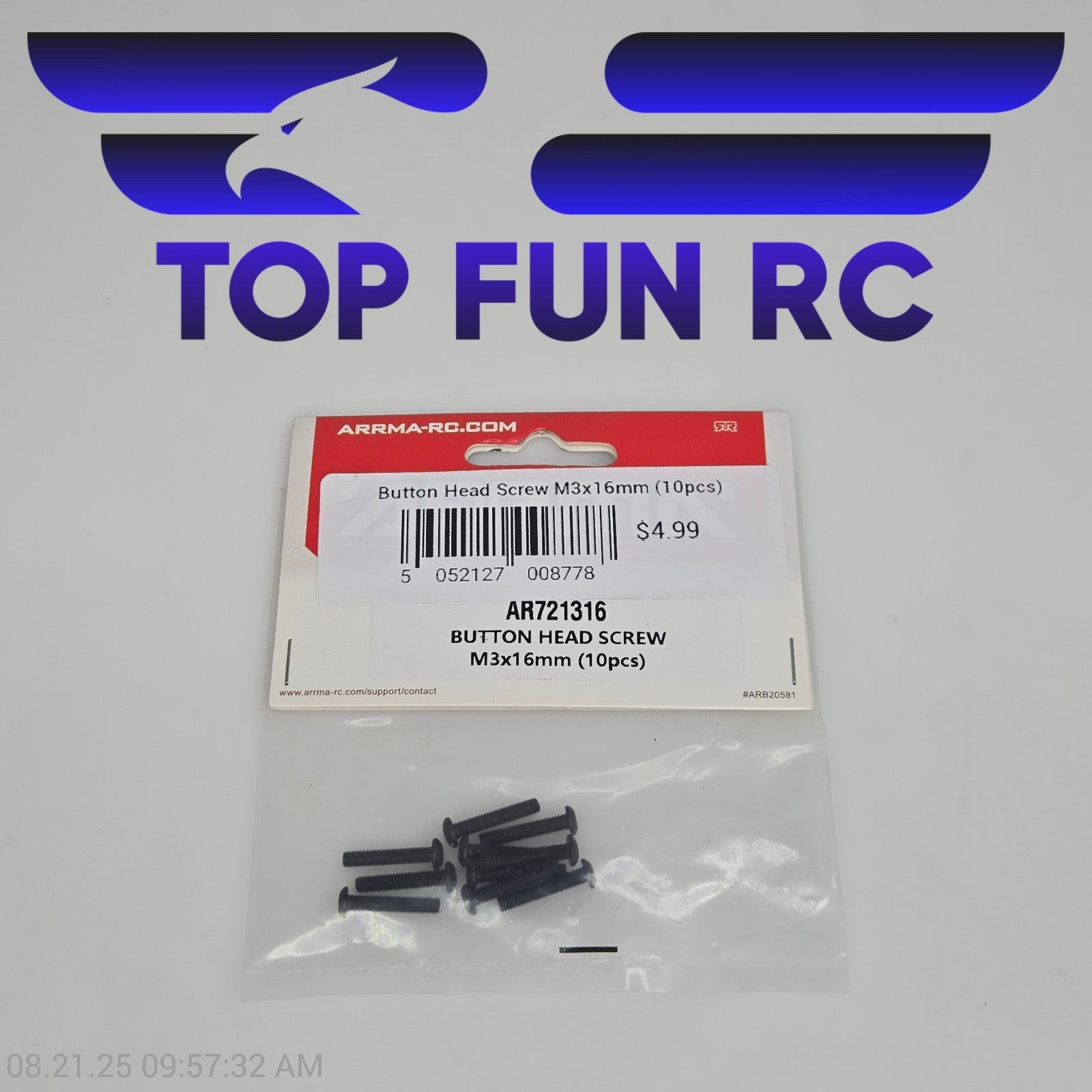 Arrma AR721316 Button Head Screw M3x16mm (10pcs)