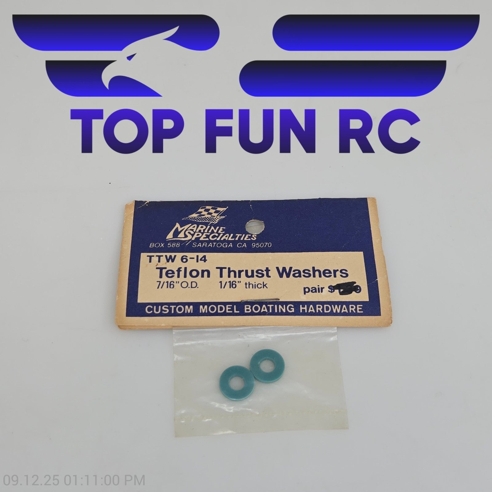 Marine Specialties TTW 6-14 Teflon Thrust Washers 7/16" O.D. 1/16" Thick