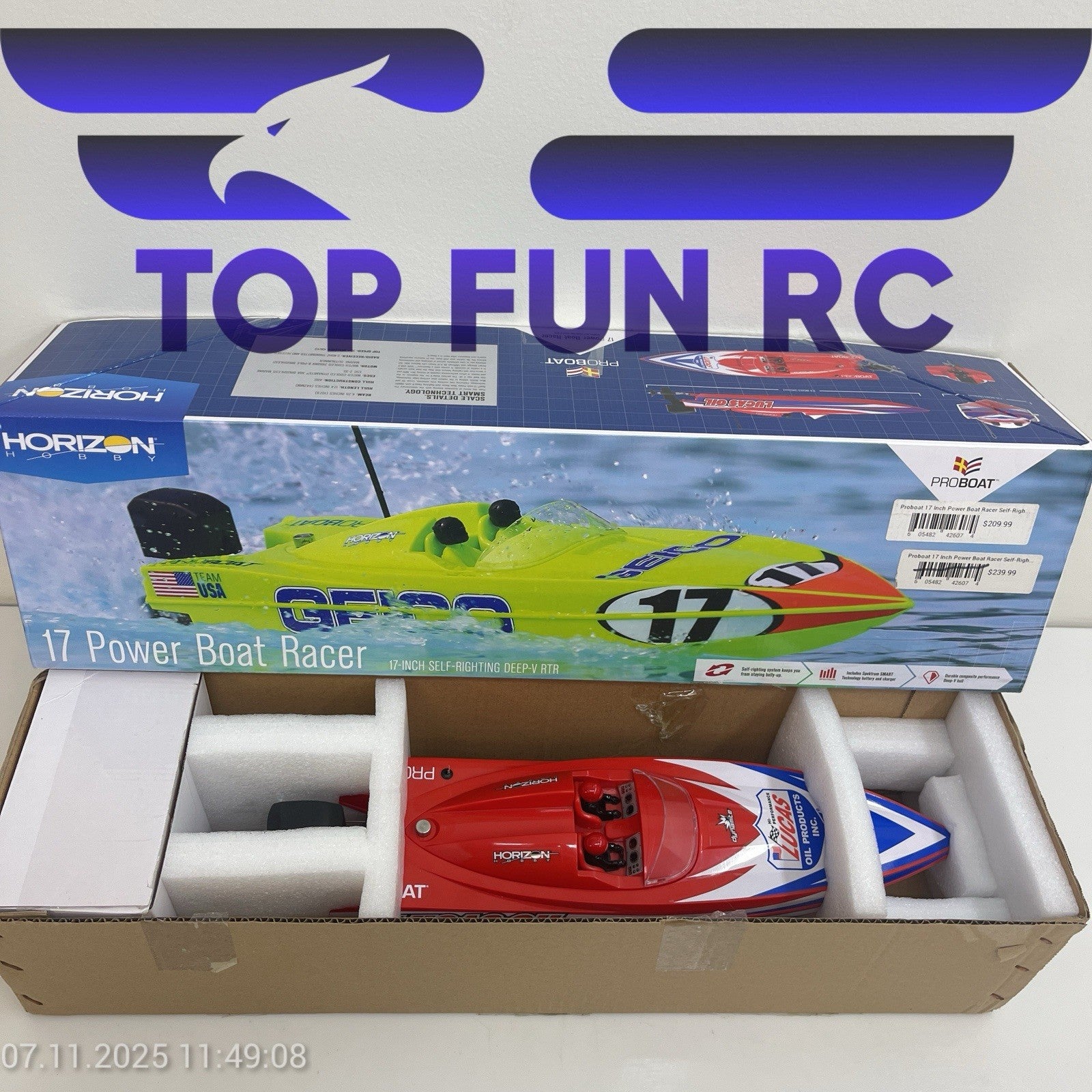 Pro Boat Lucas Oil Power 17 inch Boat Racer - PRB08044T2 “OPEN BOX”