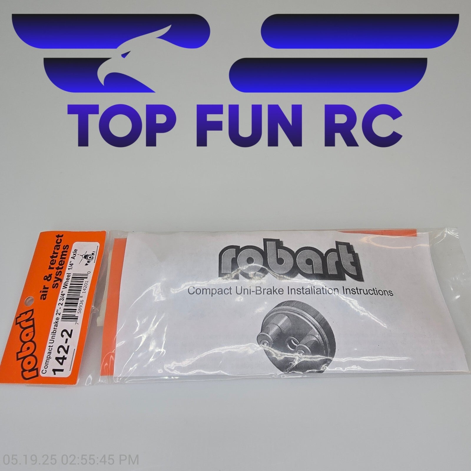 Robart RC 142-2 Compact Unibrake 2"-2 3/4" Wheel 1/4" Axle