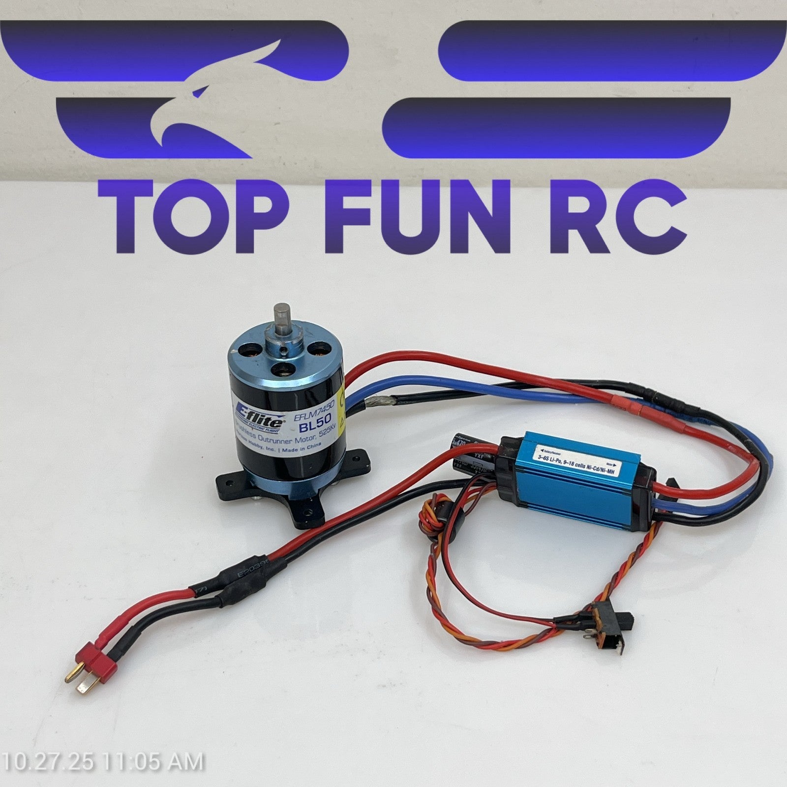 E-Flite EFLM7450 BL50 525Kv Outrunner w/ 60A Brushless ESC Untested