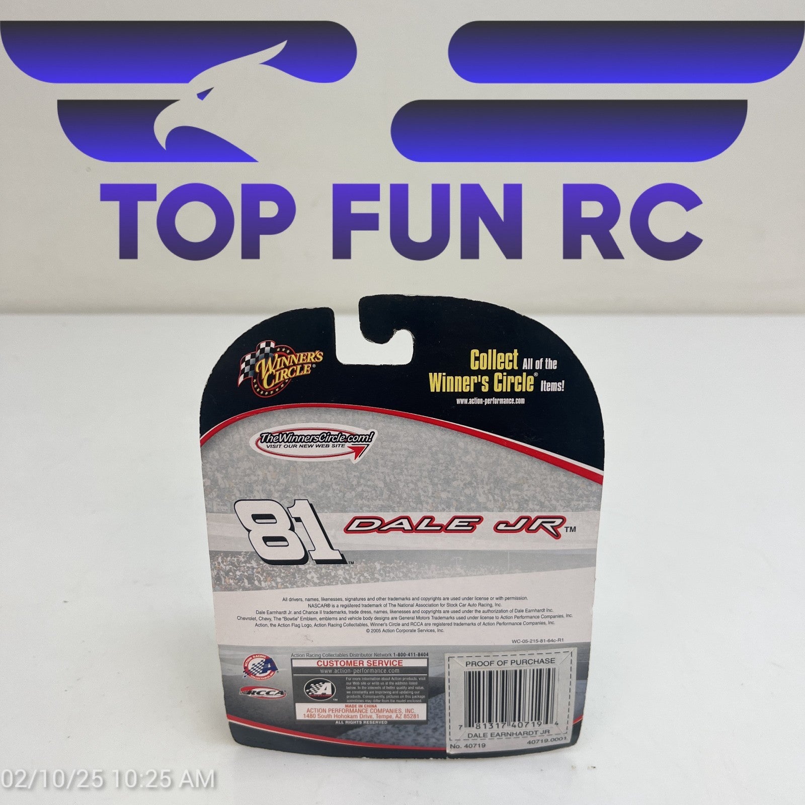 Winner Circle Dale Earnhardt Jr. #81 Hood Magnet Busch Series Champion Diecast
