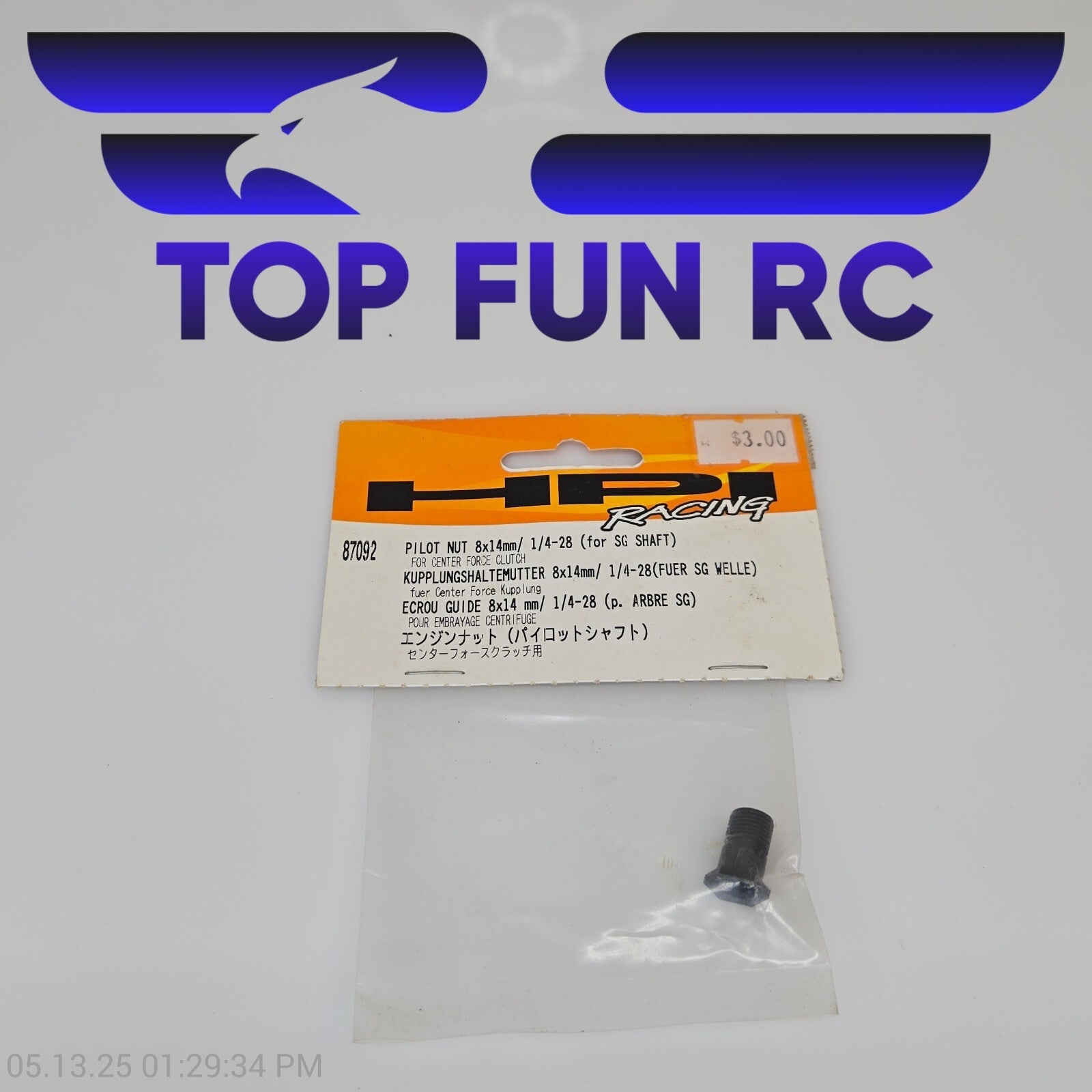 HPI RC 87092 Pilot Nut 8x14mm/ 1/4-28 (For SG Shaft)