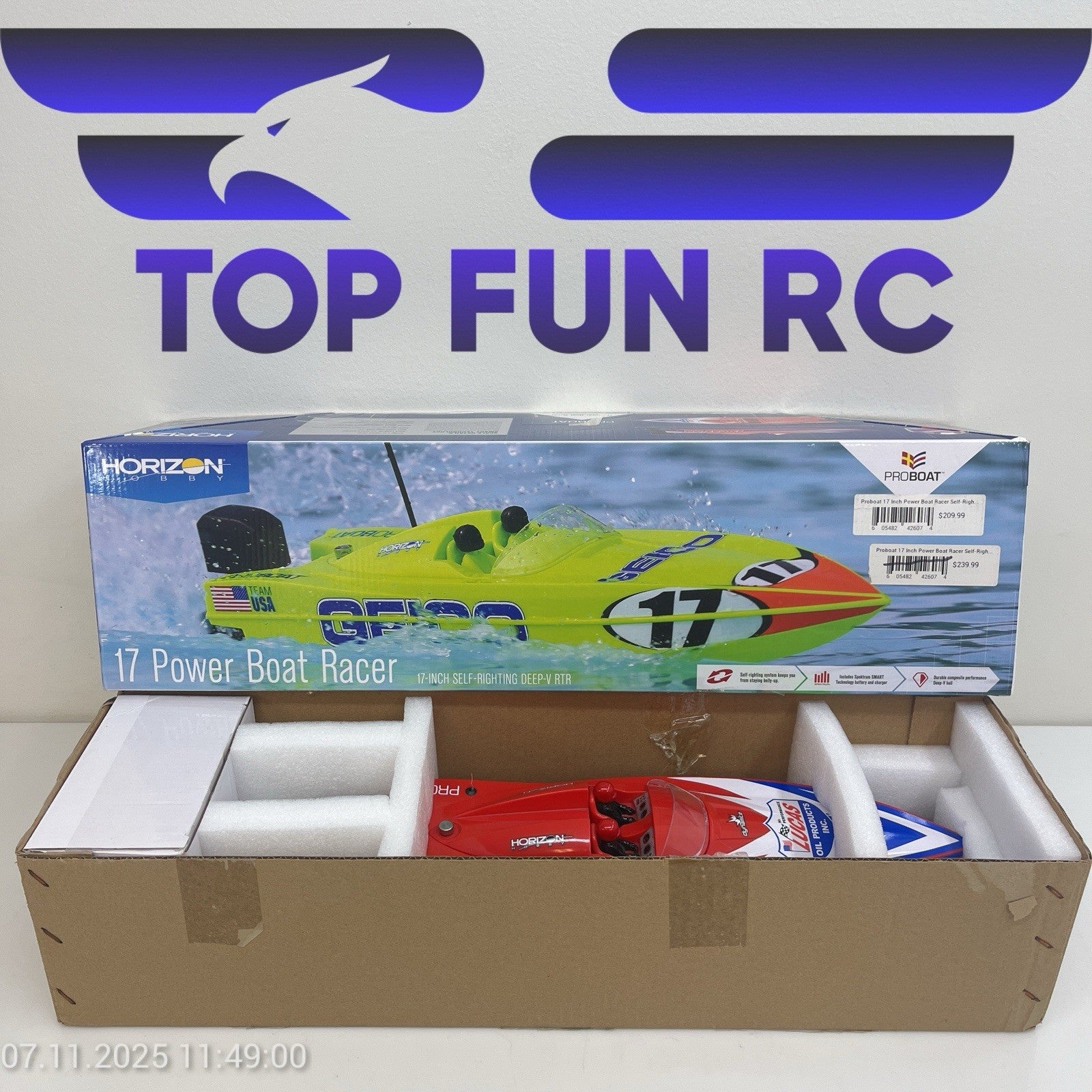 Pro Boat Lucas Oil Power 17 inch Boat Racer - PRB08044T2 “OPEN BOX”