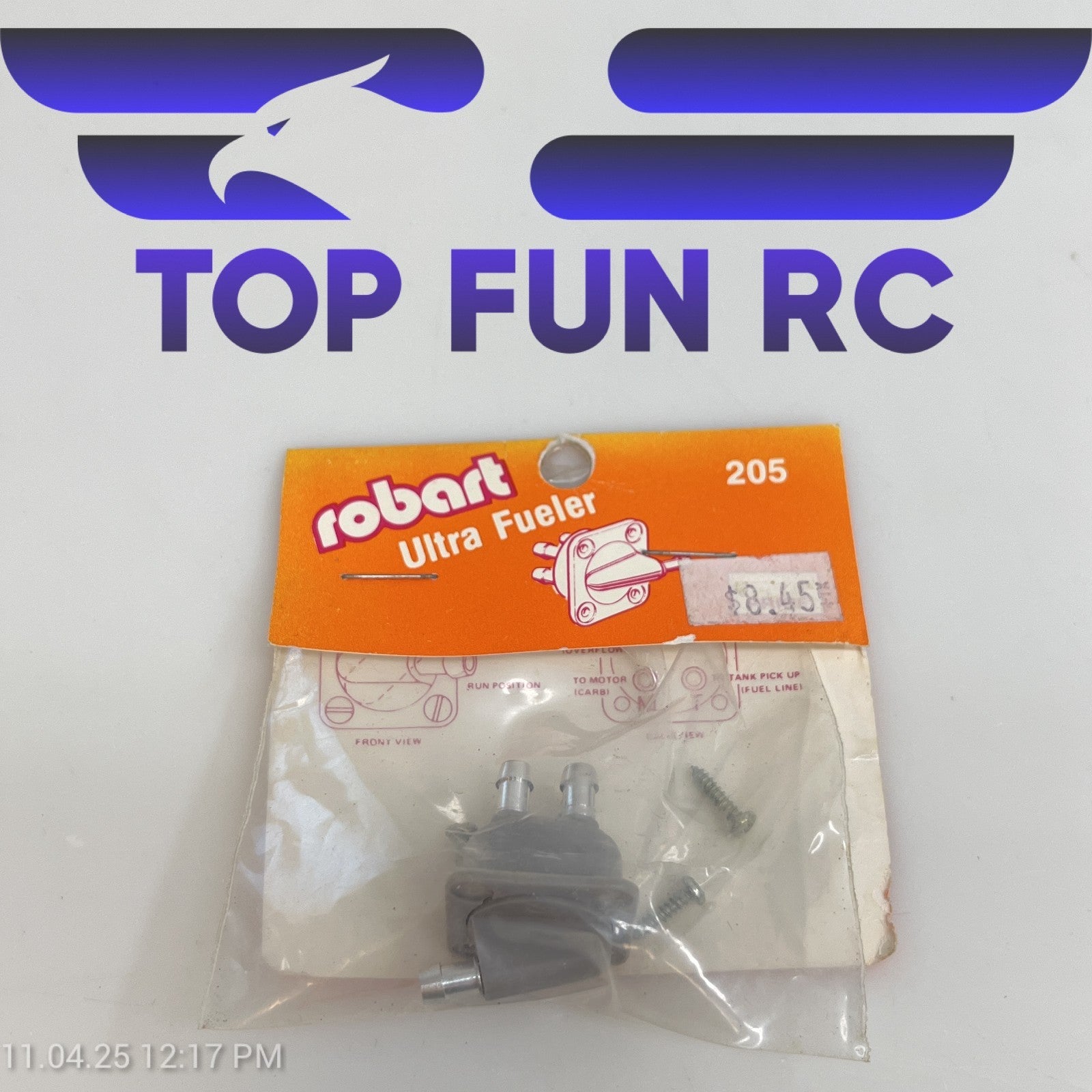 ROBART 205 ULTRA FUELER, FUEL DELIVERY SYSTEM FOR 1/5-1/18 SCALE RC AIRPLANES