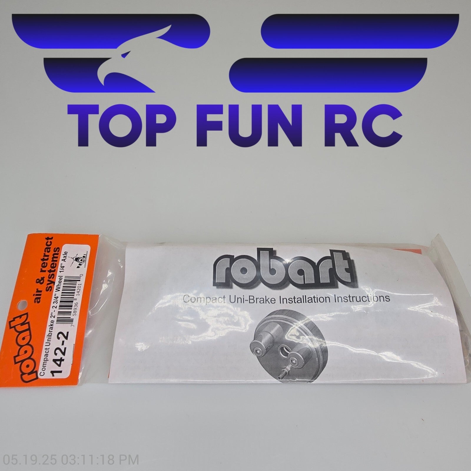 Robart RC 142-2 Compact Unibrake 2"-2 3/4" Wheel 1/4" Axle