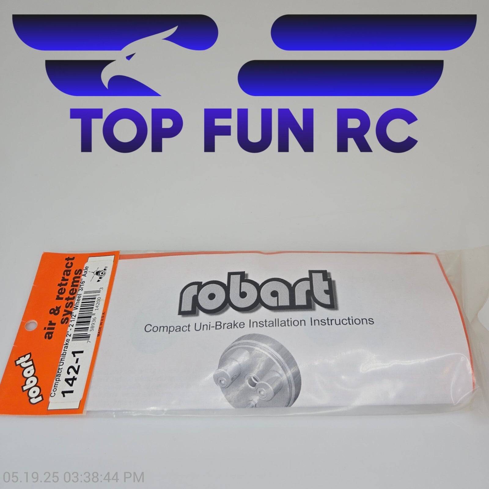 Robart RC 142-1 Compact Unibrake 2"-2 1/2" Wheel 3/16" Axle