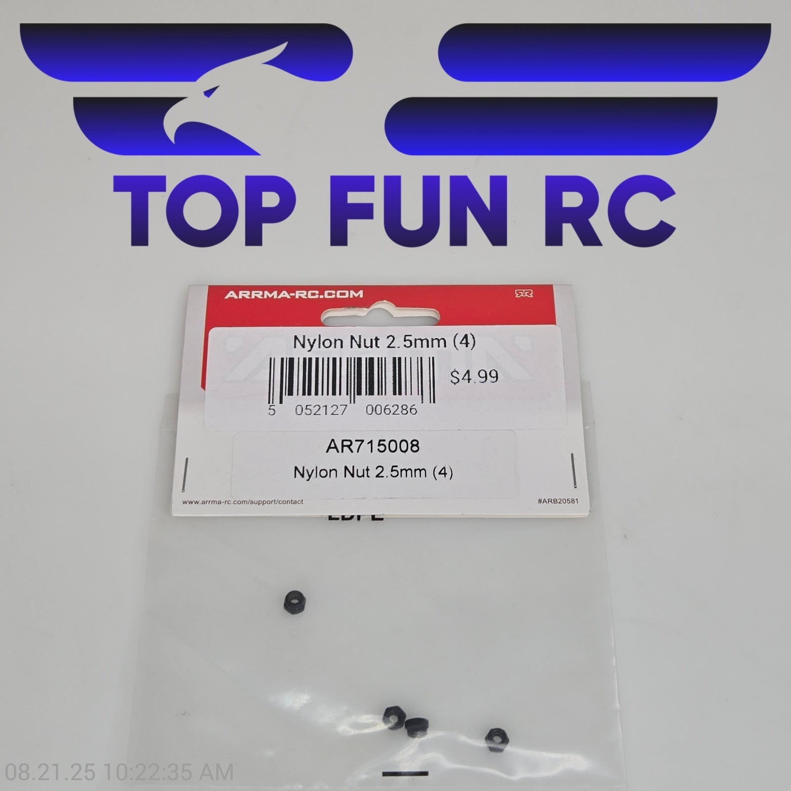 Arrma AR715008 Nylon Nut 2.5mm (4)