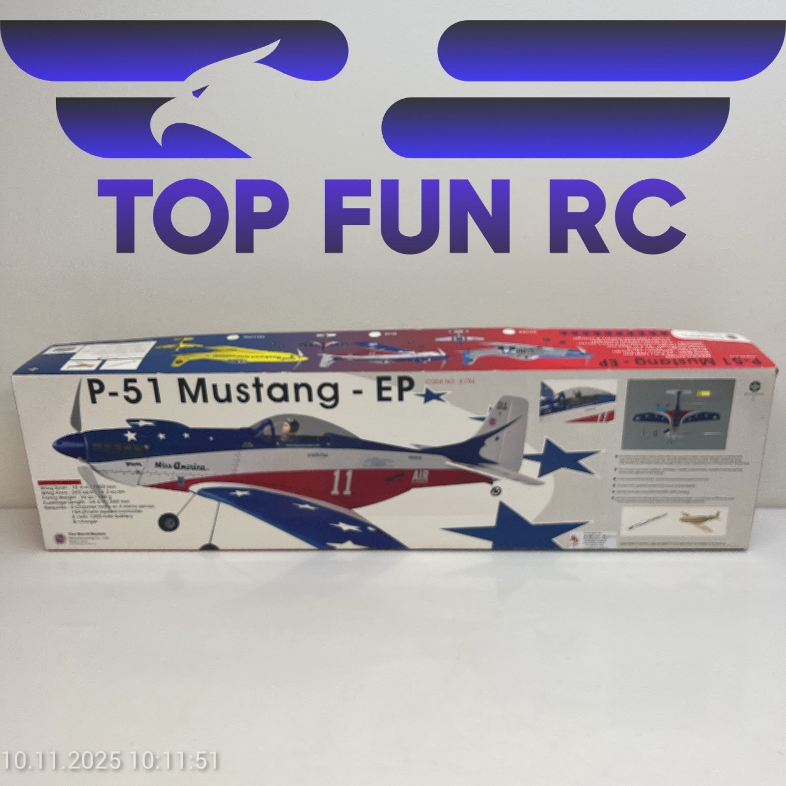 THE WORLD MODELS ROCK INTERNATIONAL (YELLOW) P-51 MUSTANG EP AIRPLANE KIT ARF