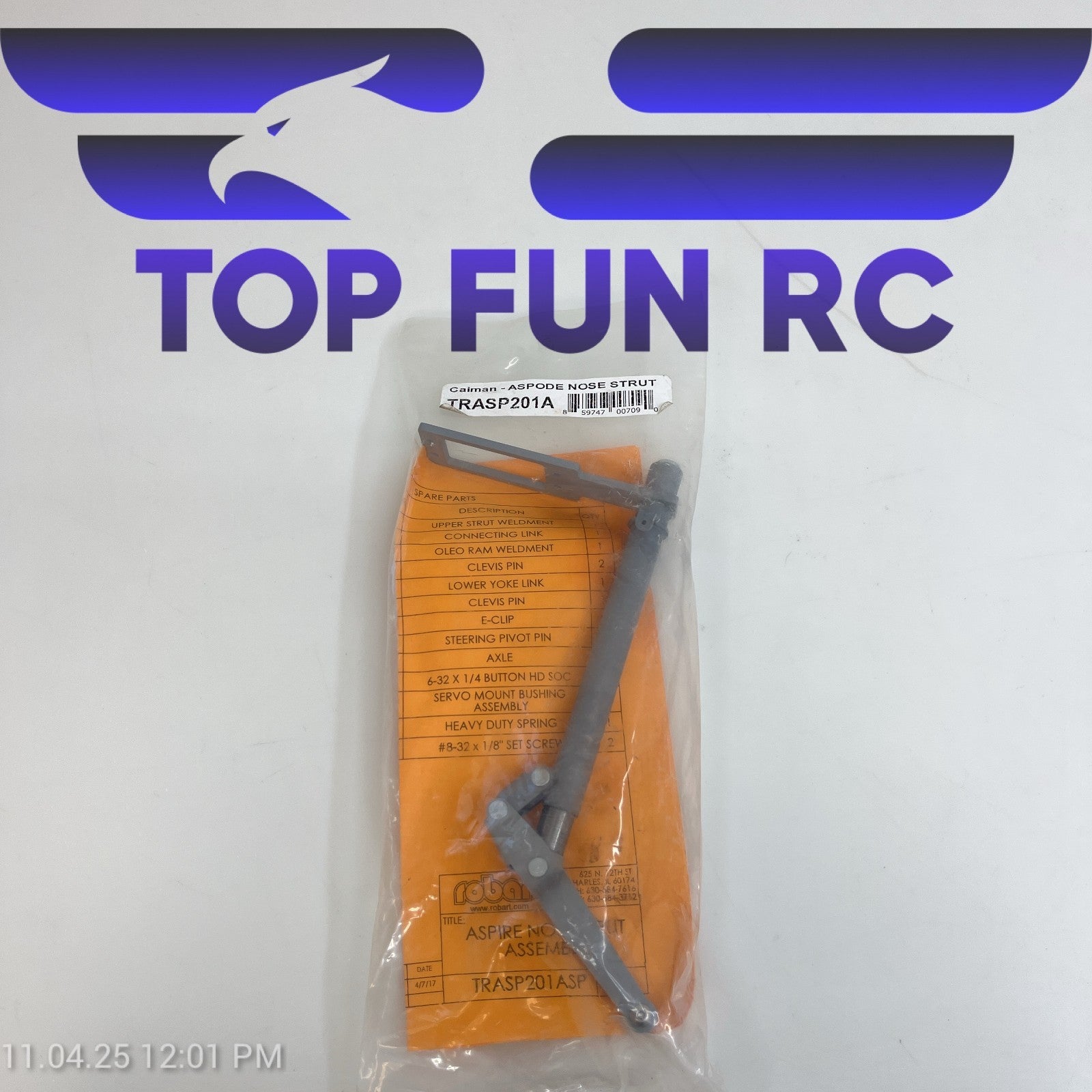 ROBART TRASP201A NOSE STRUT FOR CAIMAN-ASPODE 1/5 SCALE AIRPLANE