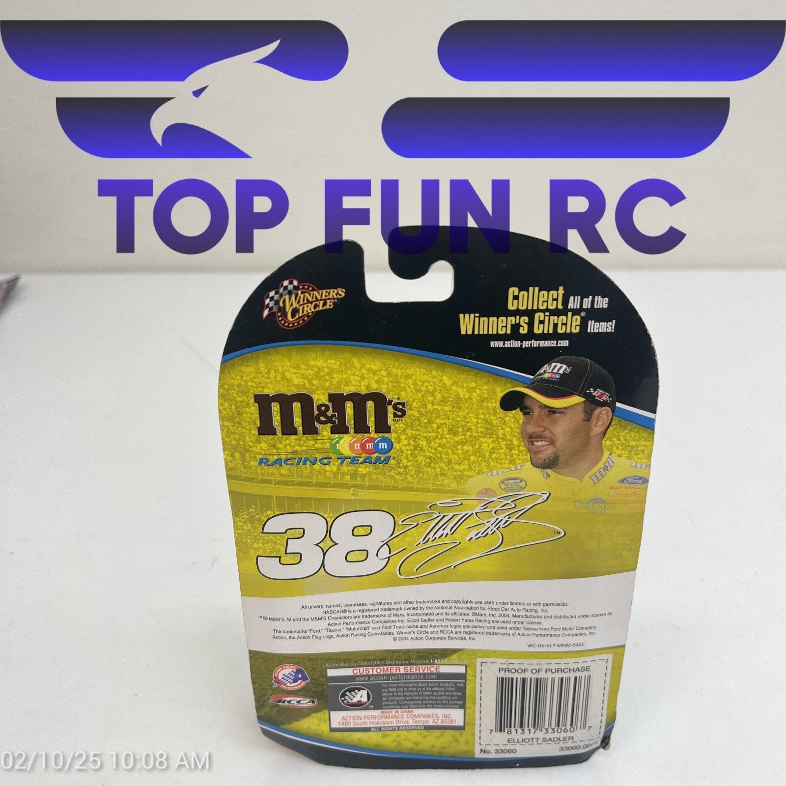 Winners Circle Elliott Sadler #38 M&M's Diecast
