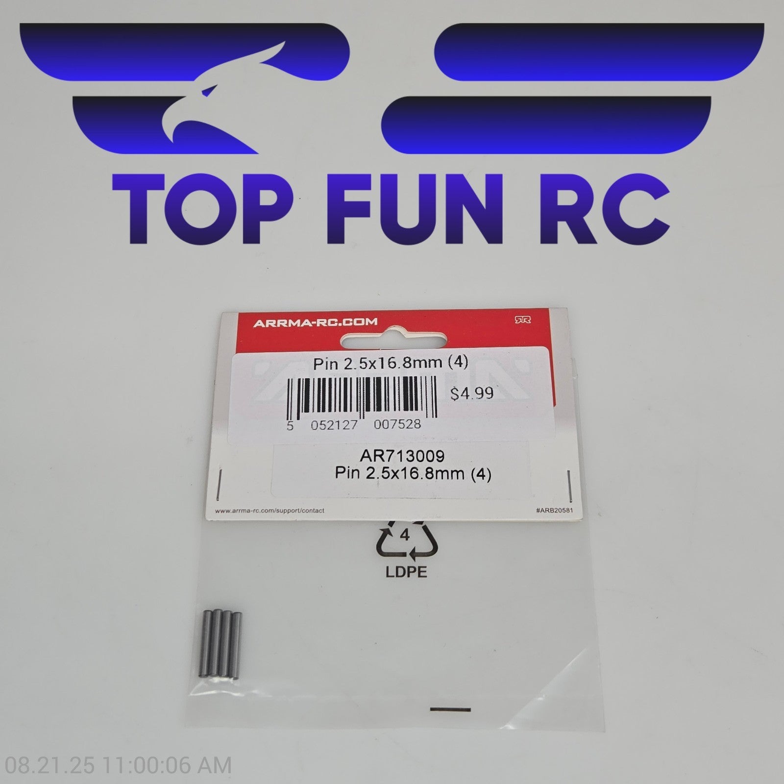 Arrma AR713009 Pin 2.5x16.8mm (4)
