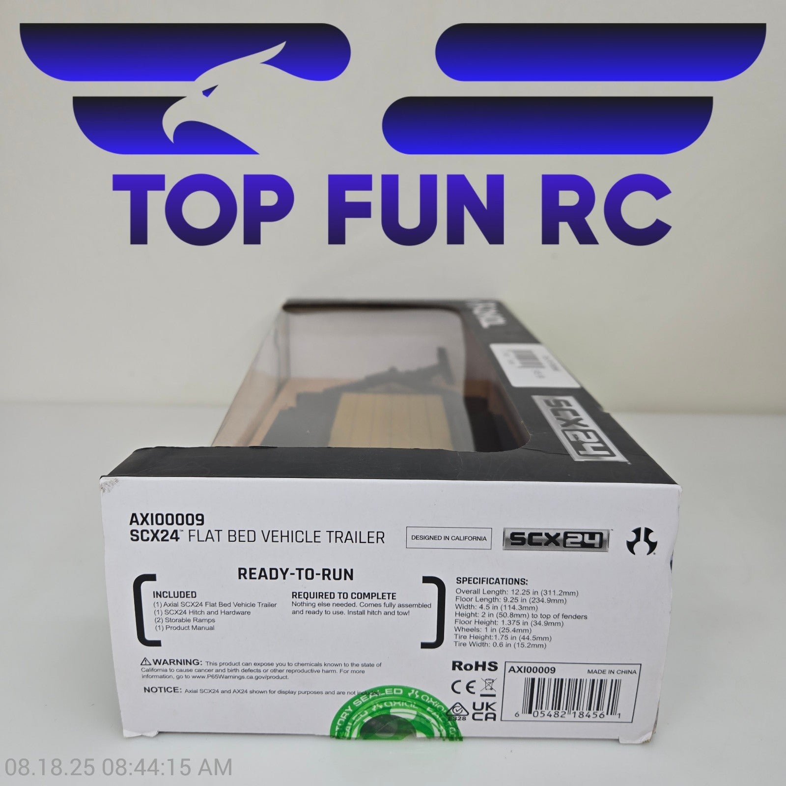Axial AXI00009 - SCX24 1/24 Scale Flat Bed Vehicle Trailer w/ Lights