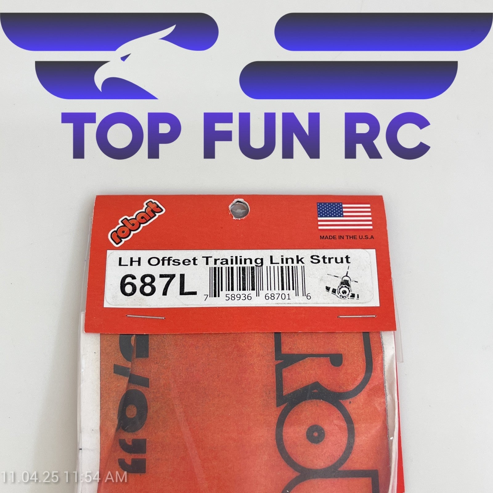 ROBART 687L 5/8" DIAMETER LH OFFSET TRAILING LINK ROBOSTRUT 4 1/2" WHEEL MAX