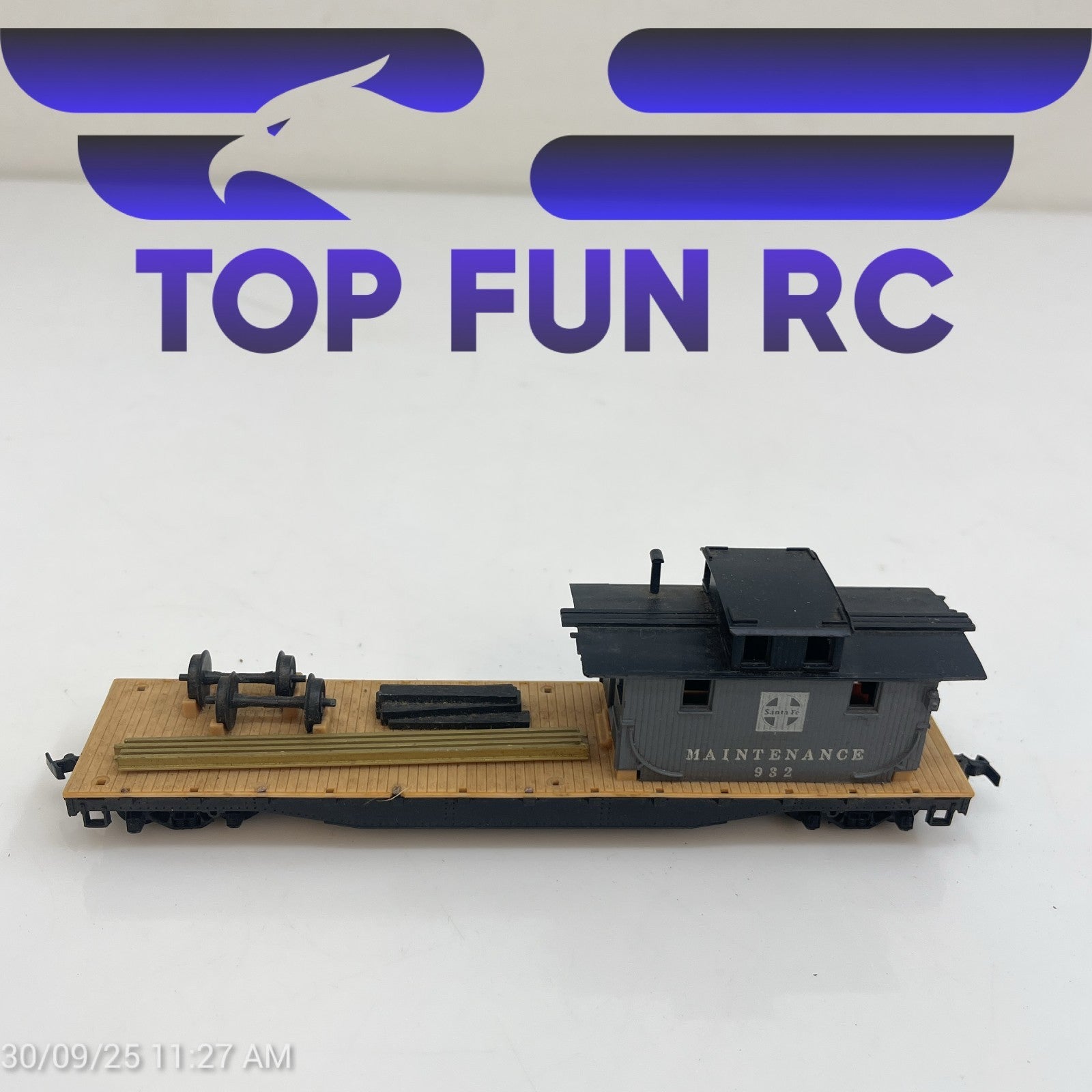 Tyco HO-Gauge Santa Fe 932 Freight Train Work Maintenance Car