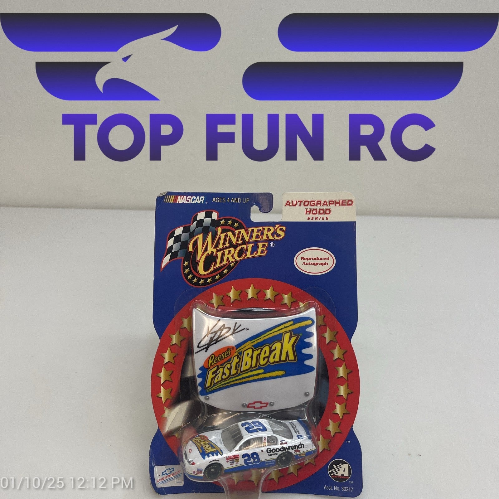 Winners Circle Kevin Harvick #29 Reese's Fastbreak Autographed Hood Series