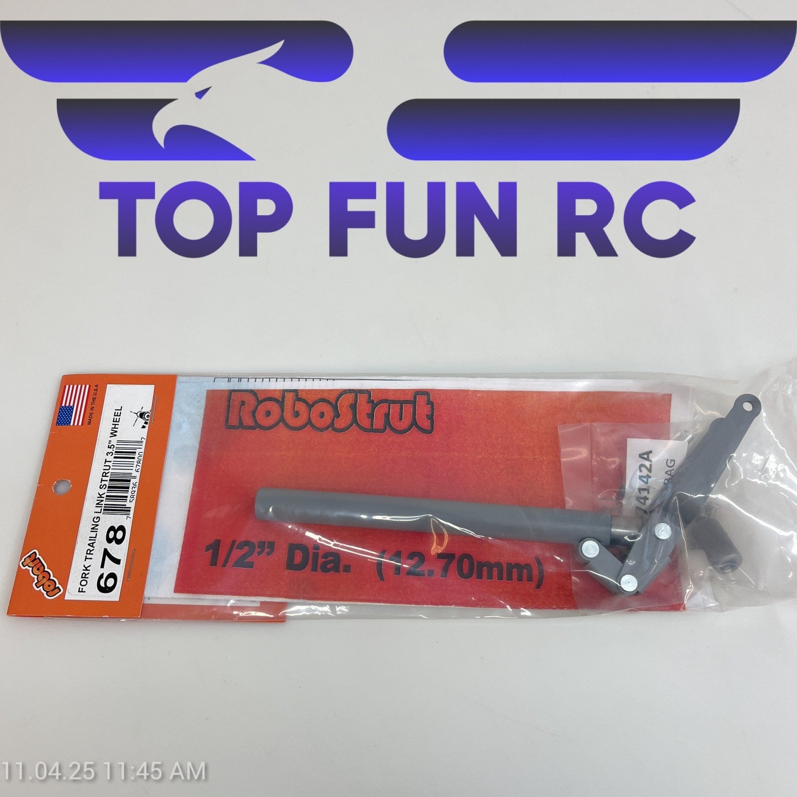 ROBART 678 FORK TRAILING LINK STRUT FOR RC AIRPLANES W/ 3.5" WHEEL