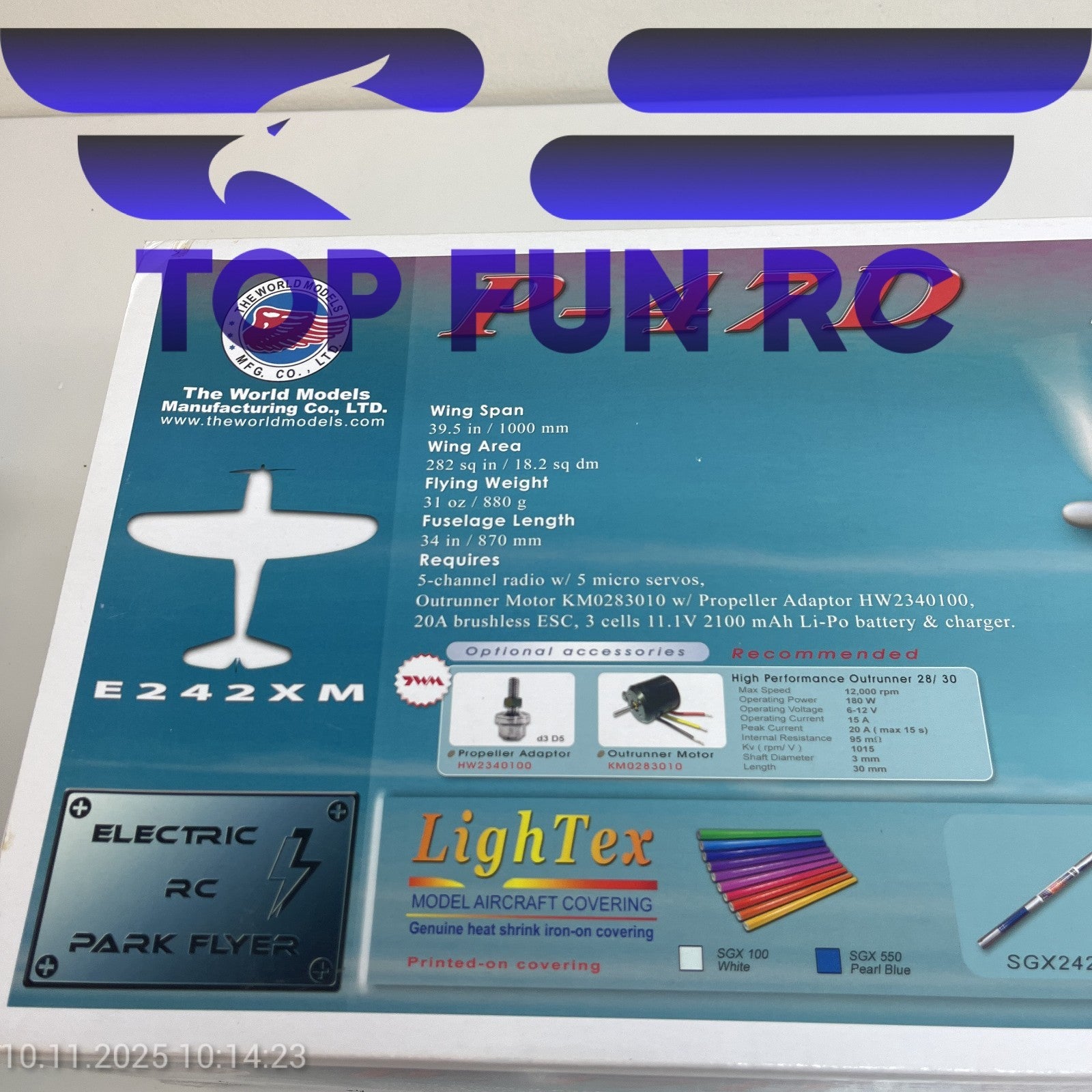 THE WORLD MODELS E242XM P-47D THUNDERBOLT EP AIRPLANE MODEL KIT ARF