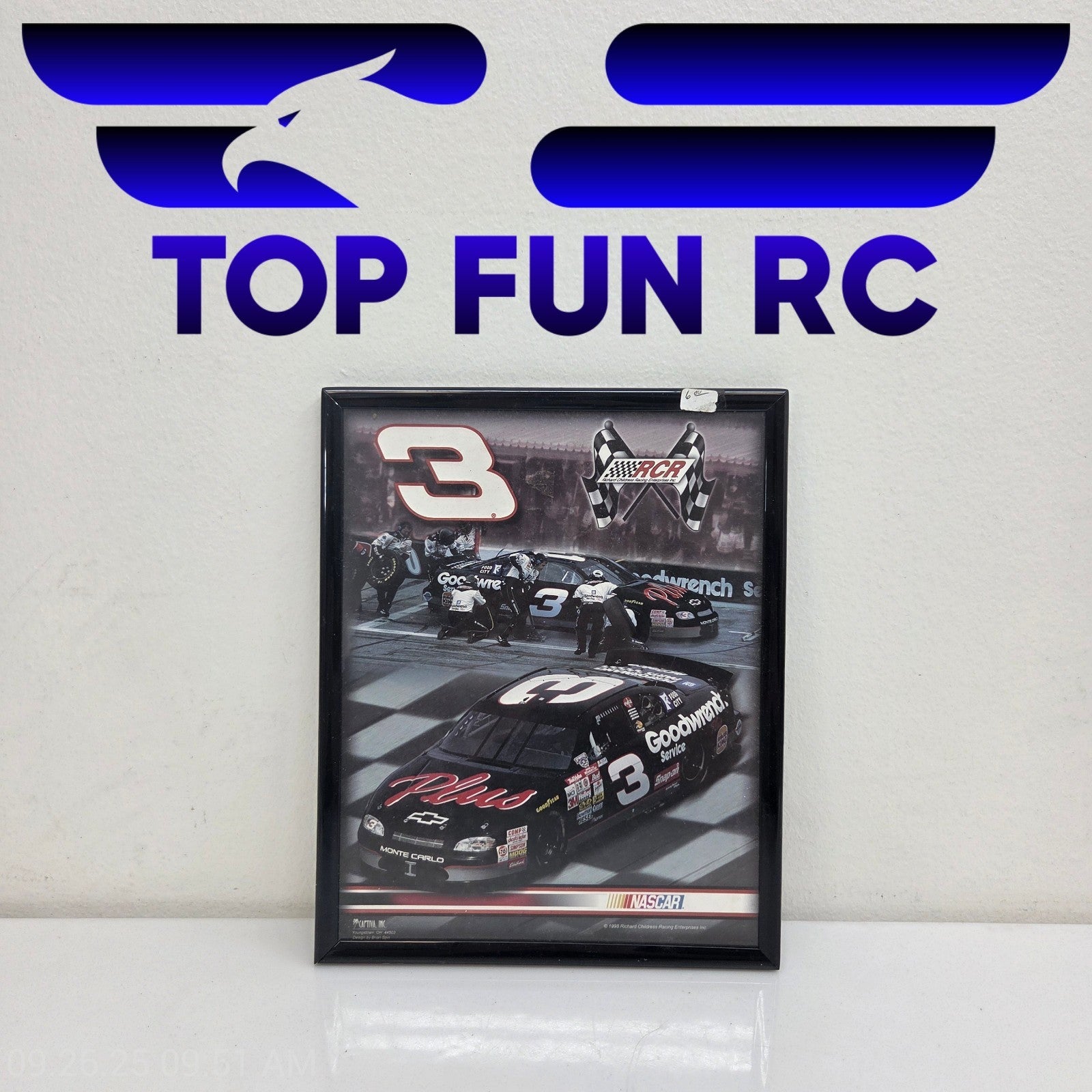 Dale Earnhardt Vintage Art Picture Framed 9x7