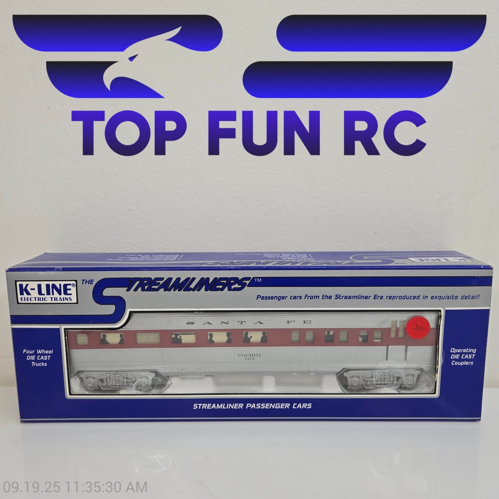 K-Line K4530-1474, K-4530-3137, K4530-3481 Santa Fe Passanger Cars x4