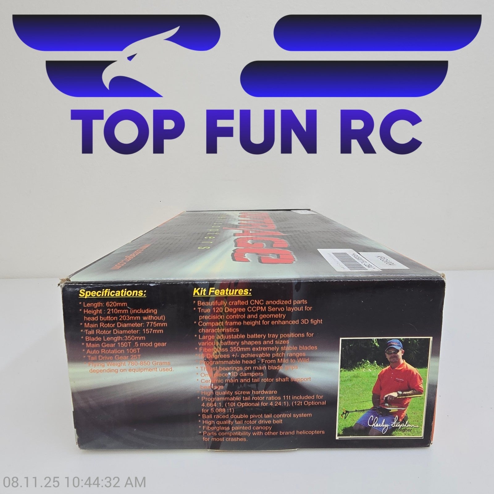 Outrage Helicopters KRGH 5001 FL CBA Flybarless Silver G10 1700Kv Motor