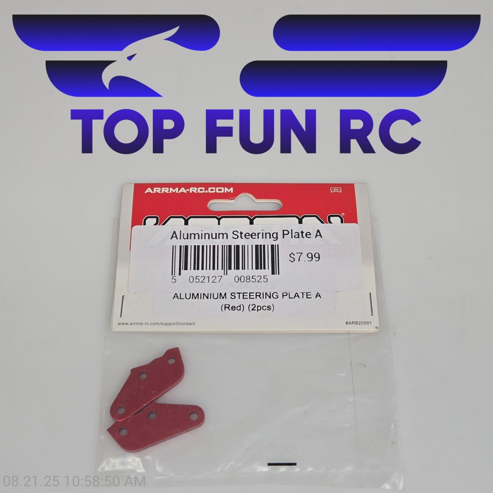 Arrma Aluminum Steering Plate A (Red) (2pcs)