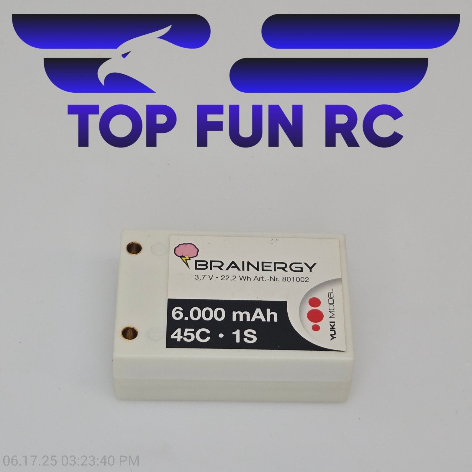 Yuki Model Brainergy 6000MAH 3.7V 1S 45C Lipo Battery