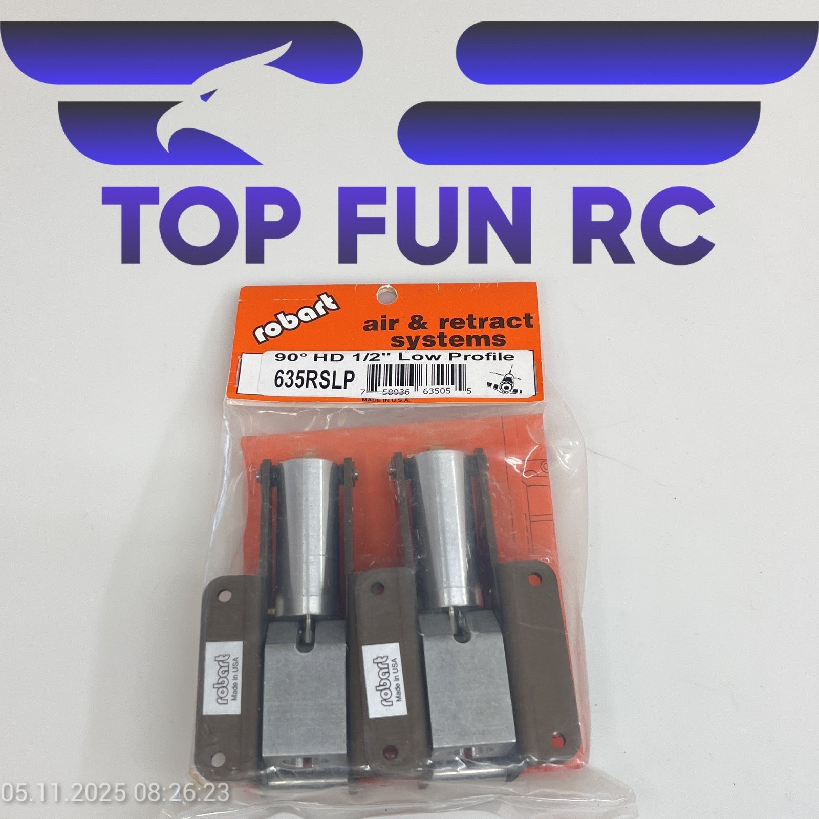 ROBART 635RSLP 90° HD 1/2" LOW PROFILE RETRACTS FOR RC AIRPLANES UP TO 32 LBS