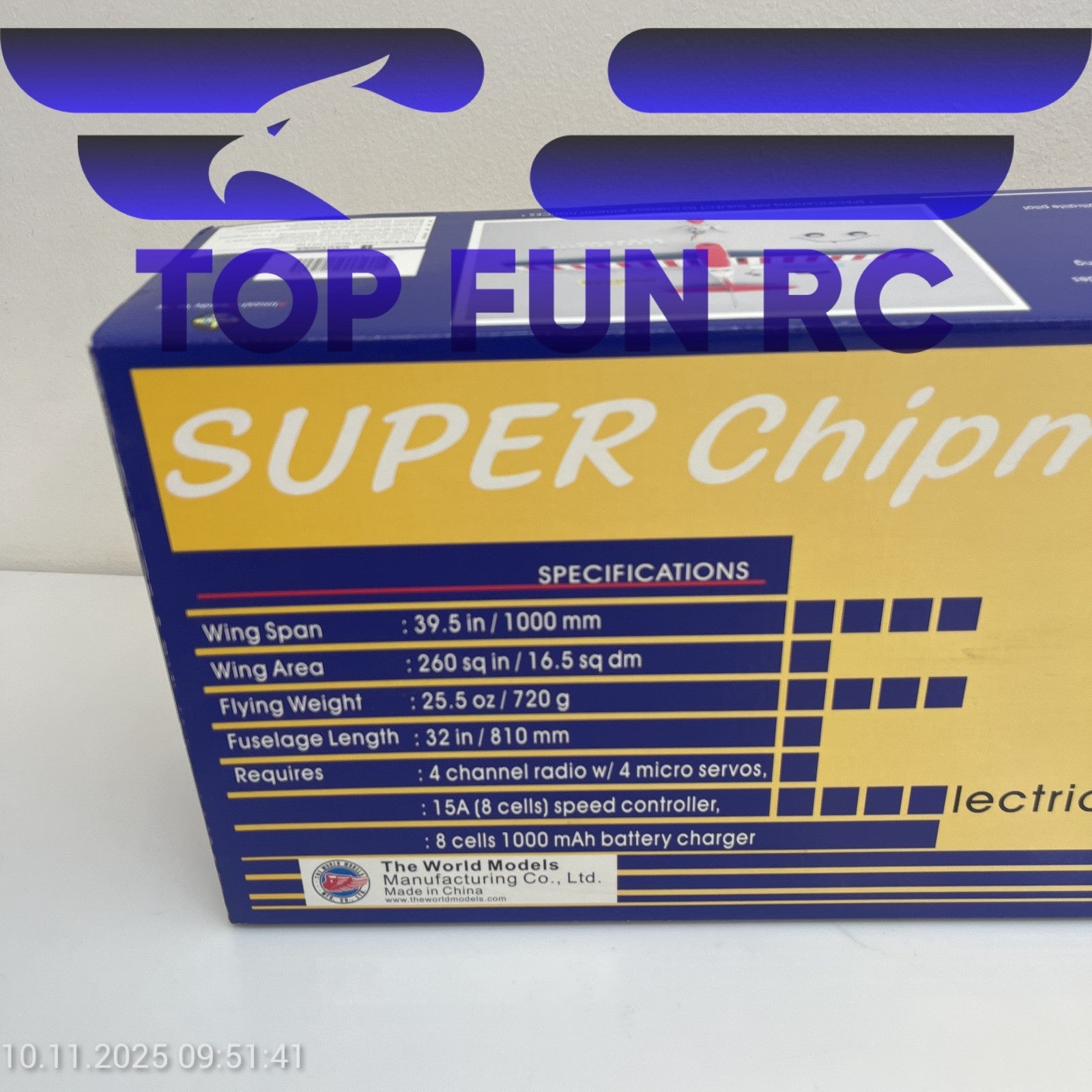 THE WORLD MODELS SUPER CHIPMUNK-EP MODEL KIT 39.5" ELECTRIC POWERED ARF