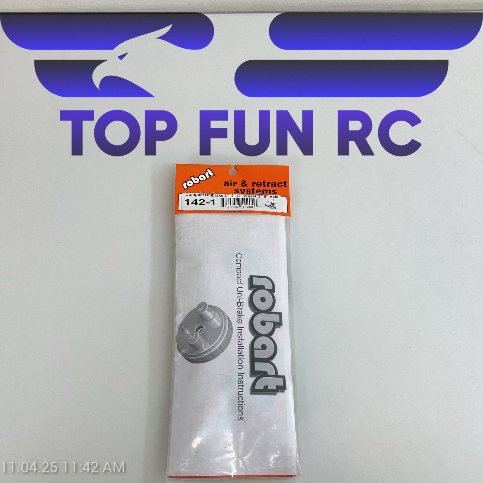 ROBART 142-1 COMPACT UNI-BRAKES For 2" - 2 3/4" 3/16" Axle AIRPLANE WHEELS