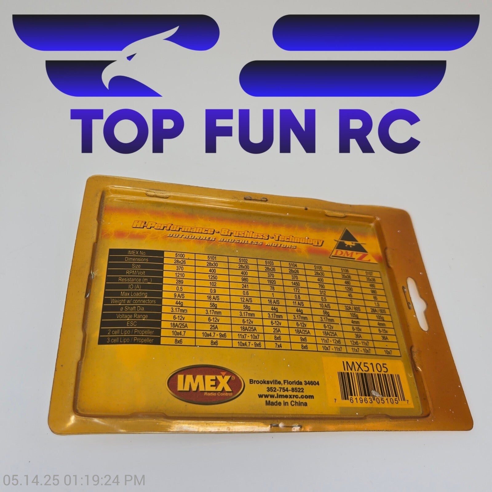 IMEX RC 5105 Outrunner Brushless Motor 'DMZ