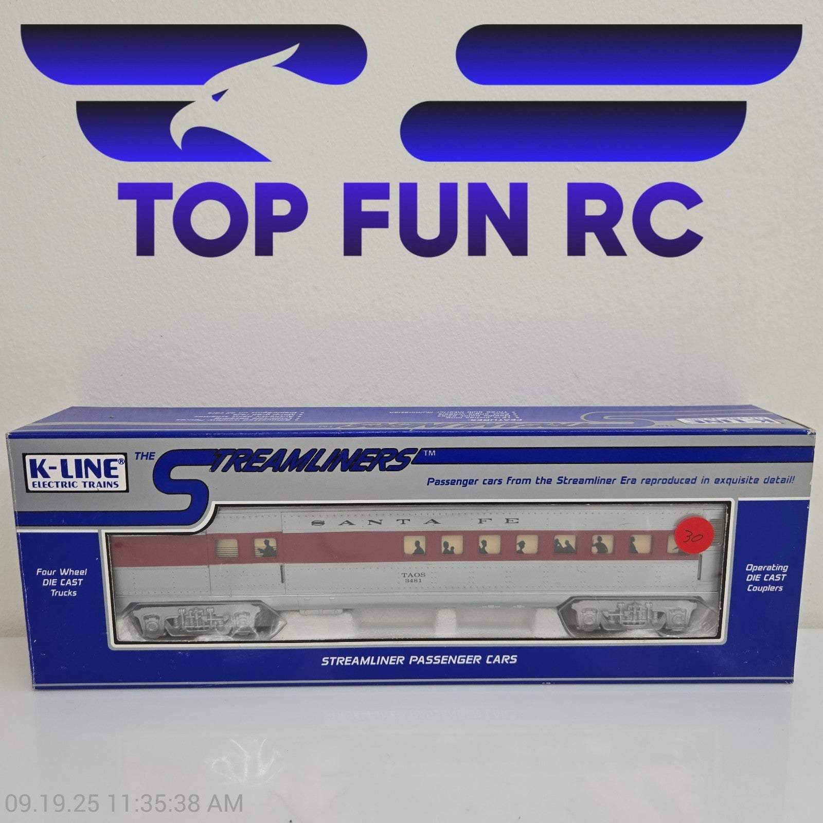 K-Line K4530-1474, K-4530-3137, K4530-3481 Santa Fe Passanger Cars x4