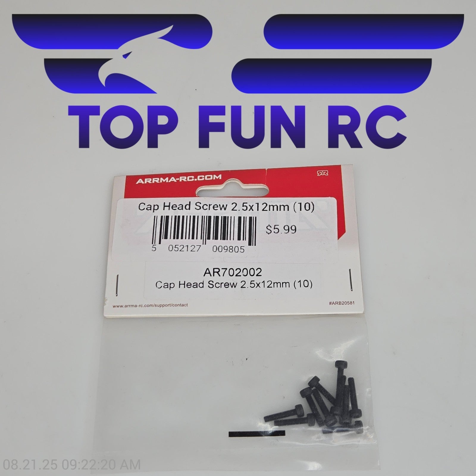Arrma AR702002 Cap Head Screw 2.5x12mm (10)