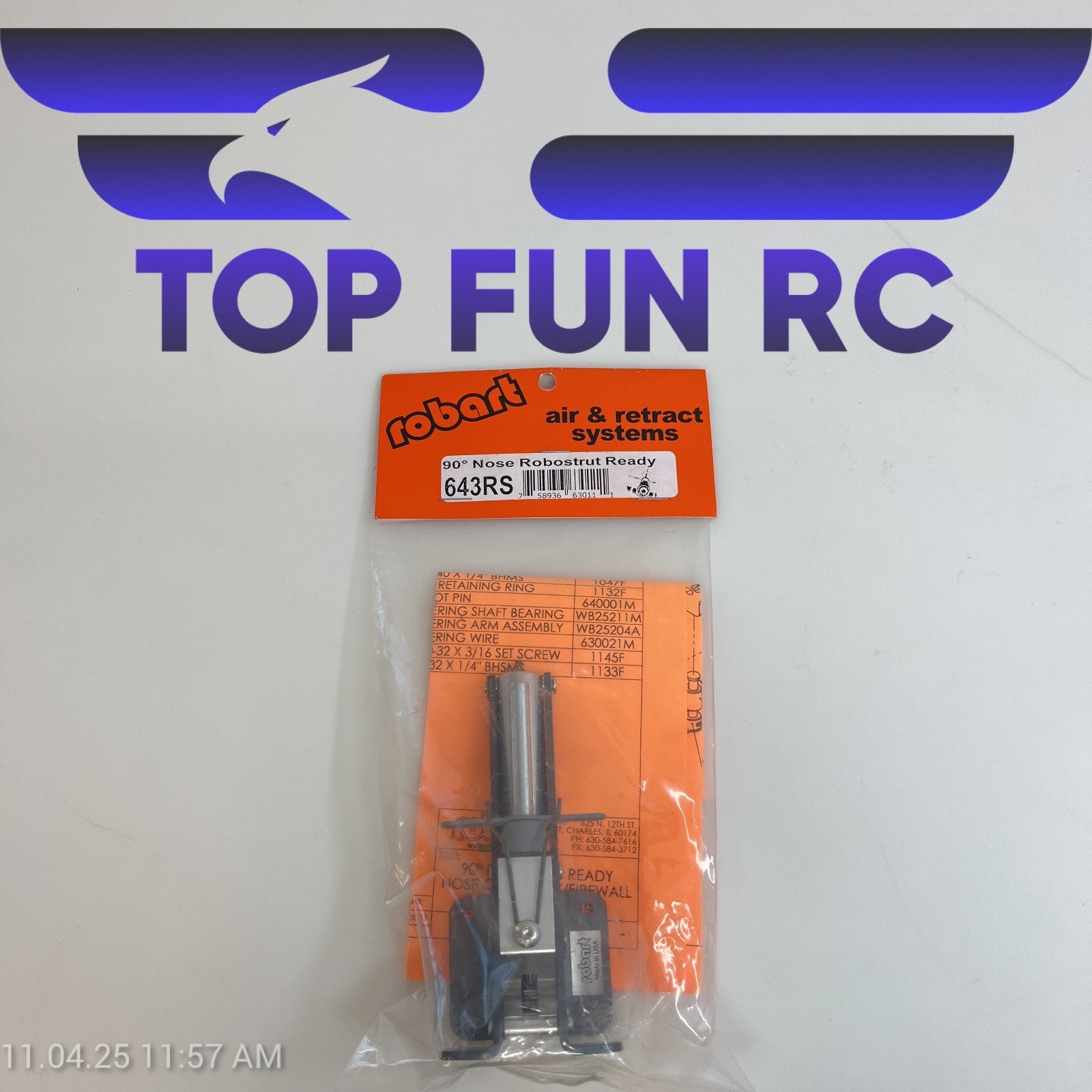 ROBART RC 643RS 90° PNEUMATIC NOSE FIREWALL/BELLY MOUNT ROBOSTRUT READY