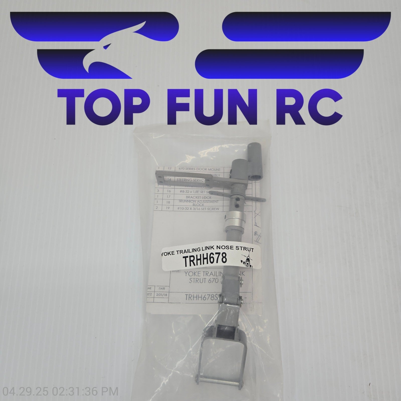 Robart RC TRHH678 Yoke Trailing Link Nose Strut