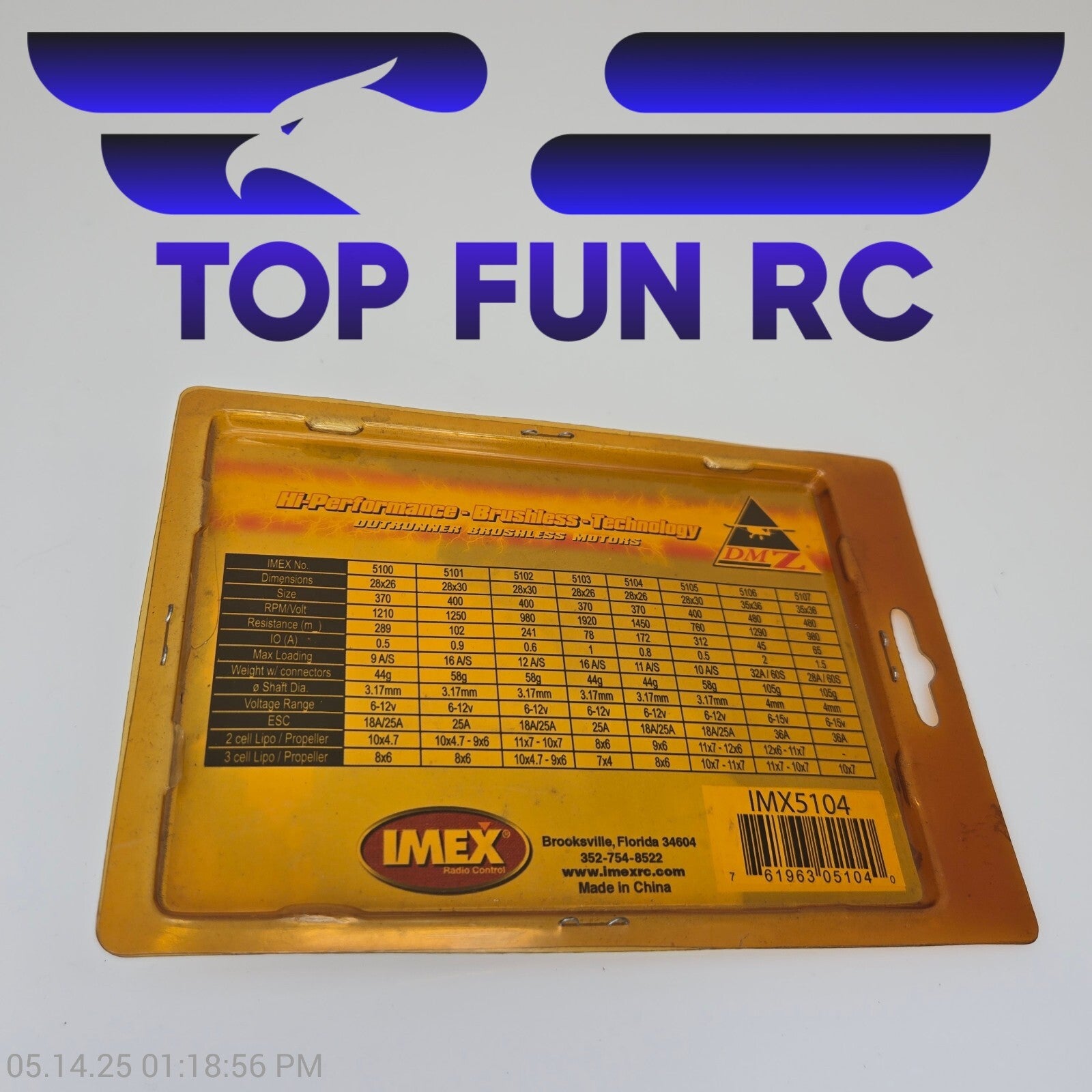 IMEX RC 5104 Brushless Outrunner Motor 'DMZ'