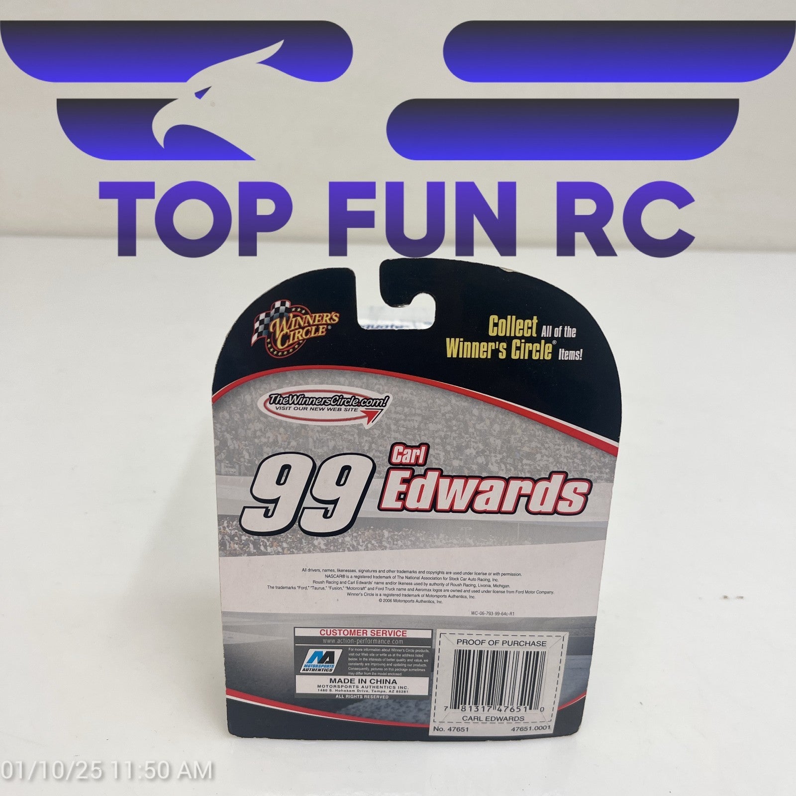 Winners Circle 1/64 Race Hood Series Carl Edwards 99