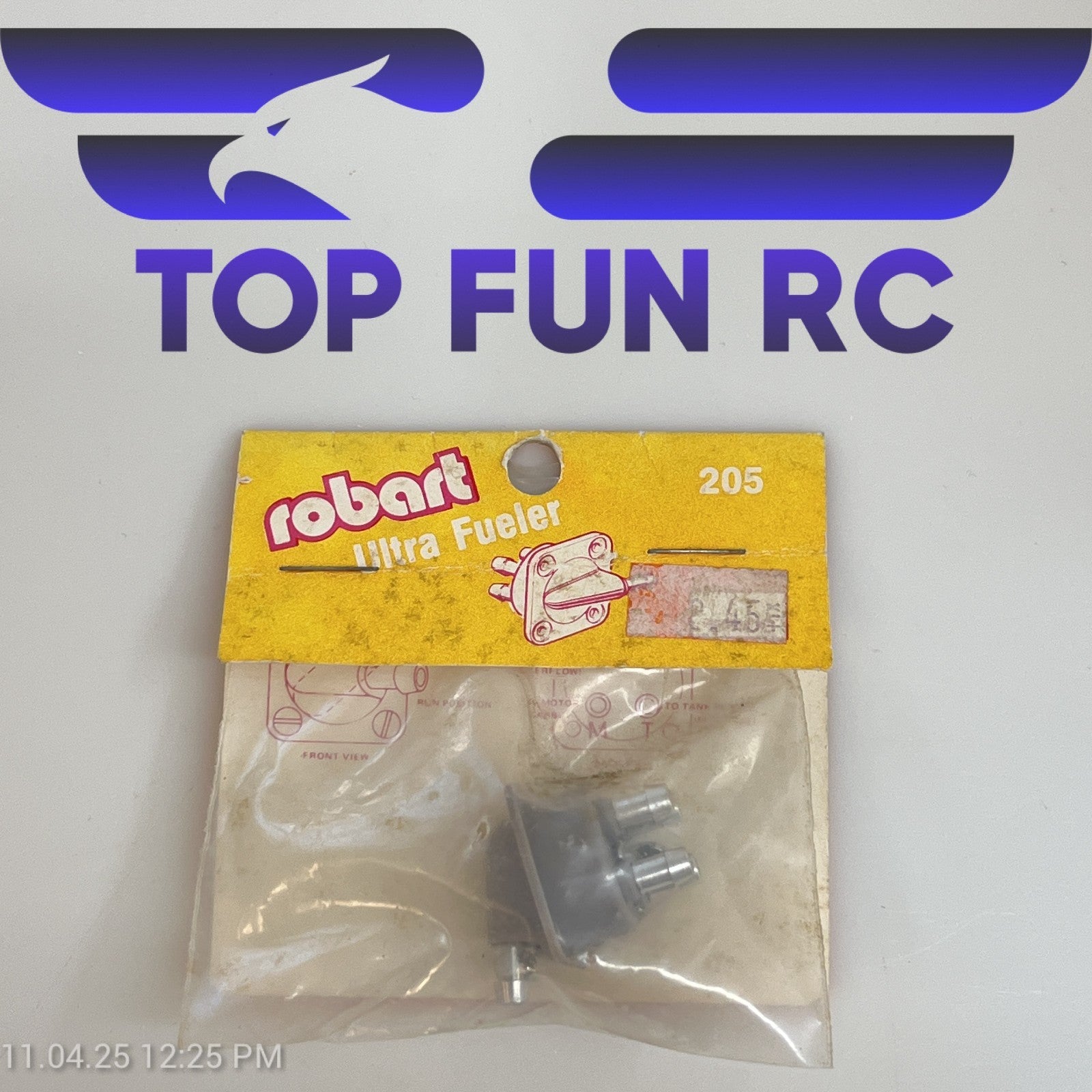 ROBART 205 ULTRA FUELER, FUEL DELIVERY SYSTEM FOR 1/5-1/18 SCALE RC AIRPLANES