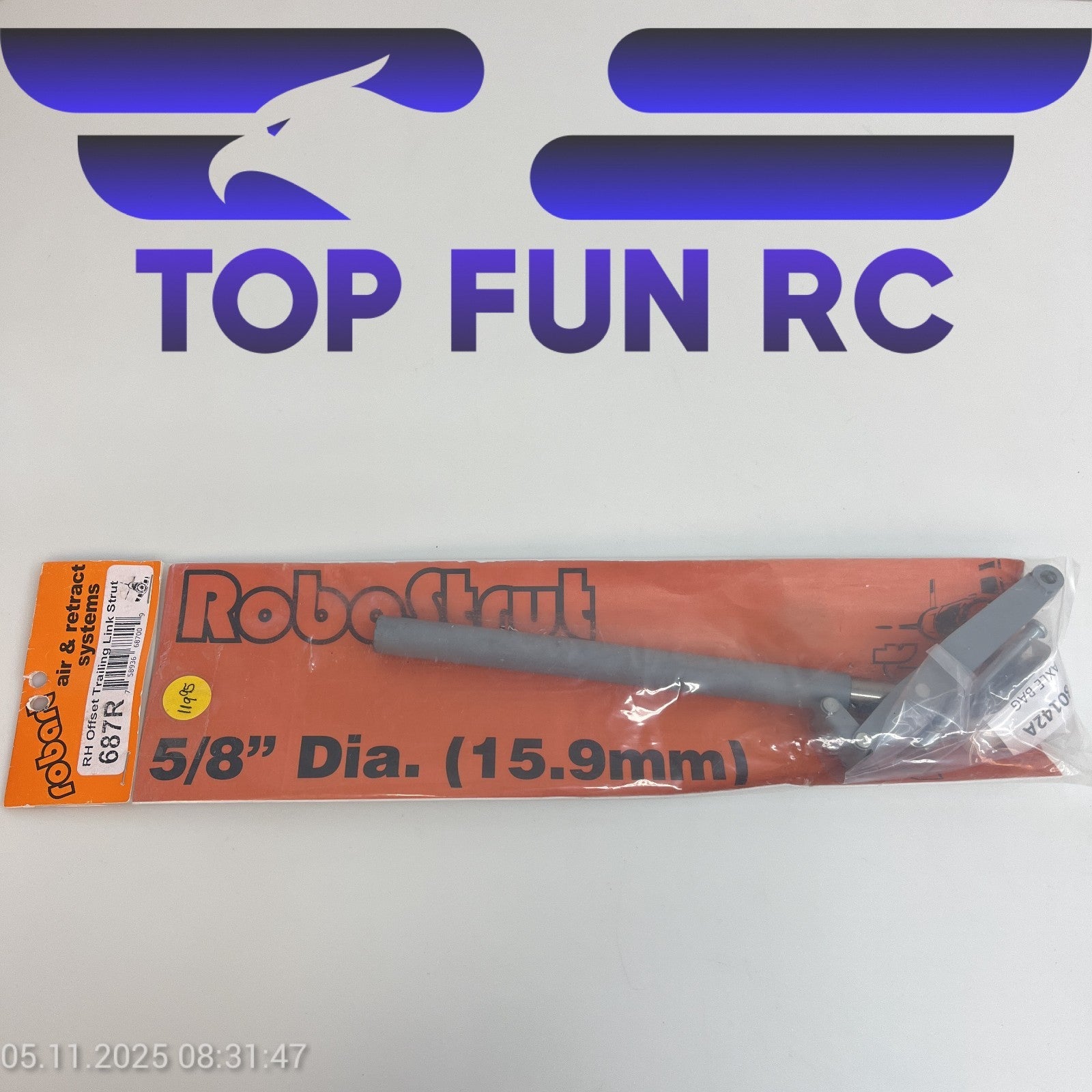 ROBART 687R-RH OFFSET TRAILING LINK STRUT FOR LARGE SCALE RC PLANES UP TO 55 LBS