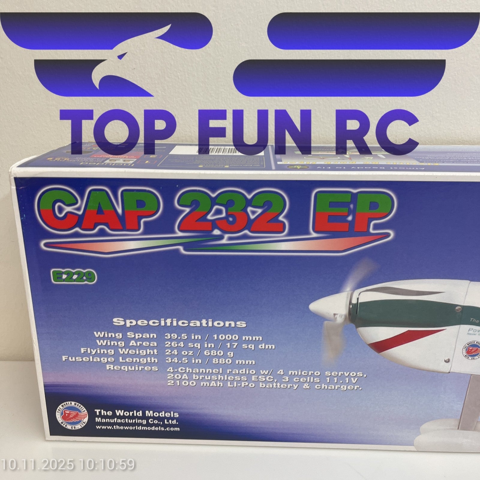 THE WORLD MODELS CAP 232 EP ARF MODEL RC AIRCRAFT PARK FLYER KIT