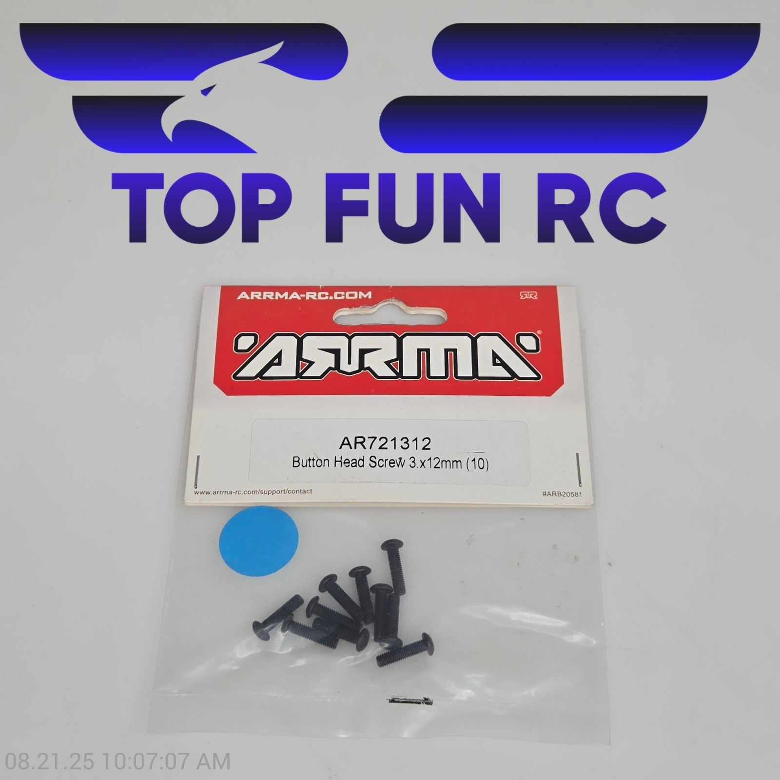 Arrma AR721312 Button Head Screw 3x12mm (10)