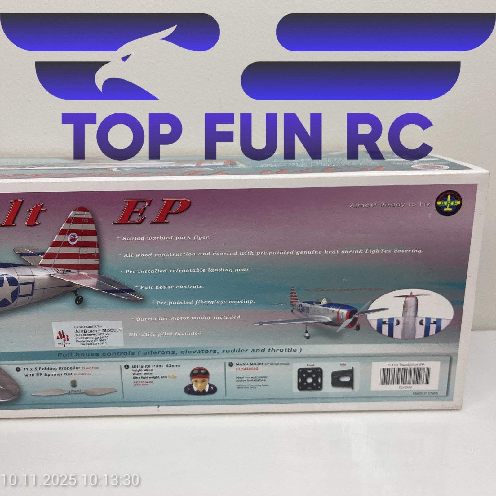 THE WORLD MODELS E242XM P-47D THUNDERBOLT EP AIRPLANE MODEL KIT ARF