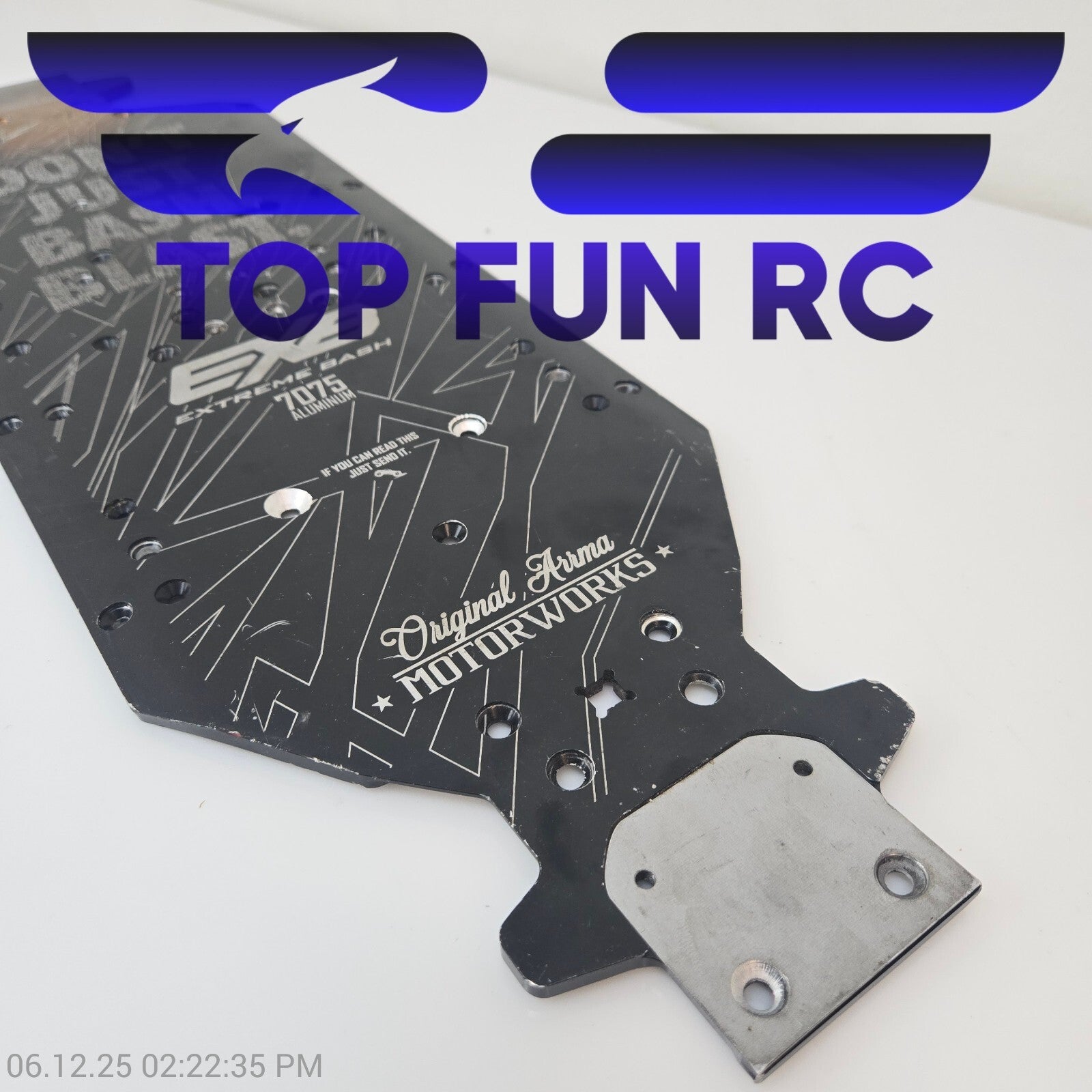 Arrma Outcast 1/5 8s EXB 7075 Aluminum 445mm Chassis Plate Rear Lower Brace BLX