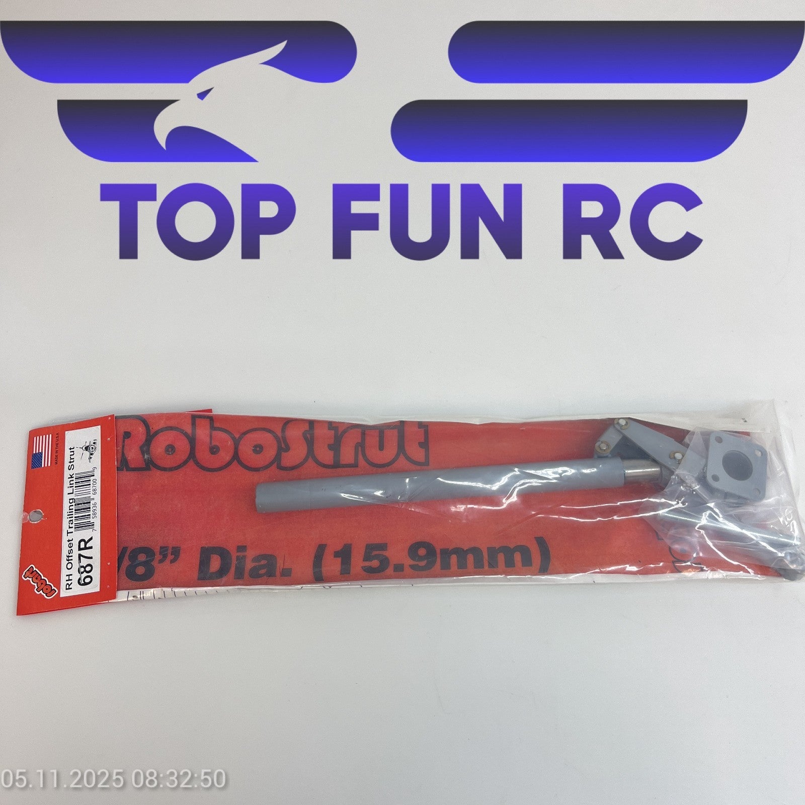ROBART 687R-RH OFFSET TRAILING LINK STRUT FOR LARGE SCALE RC PLANES UP TO 55 LBS