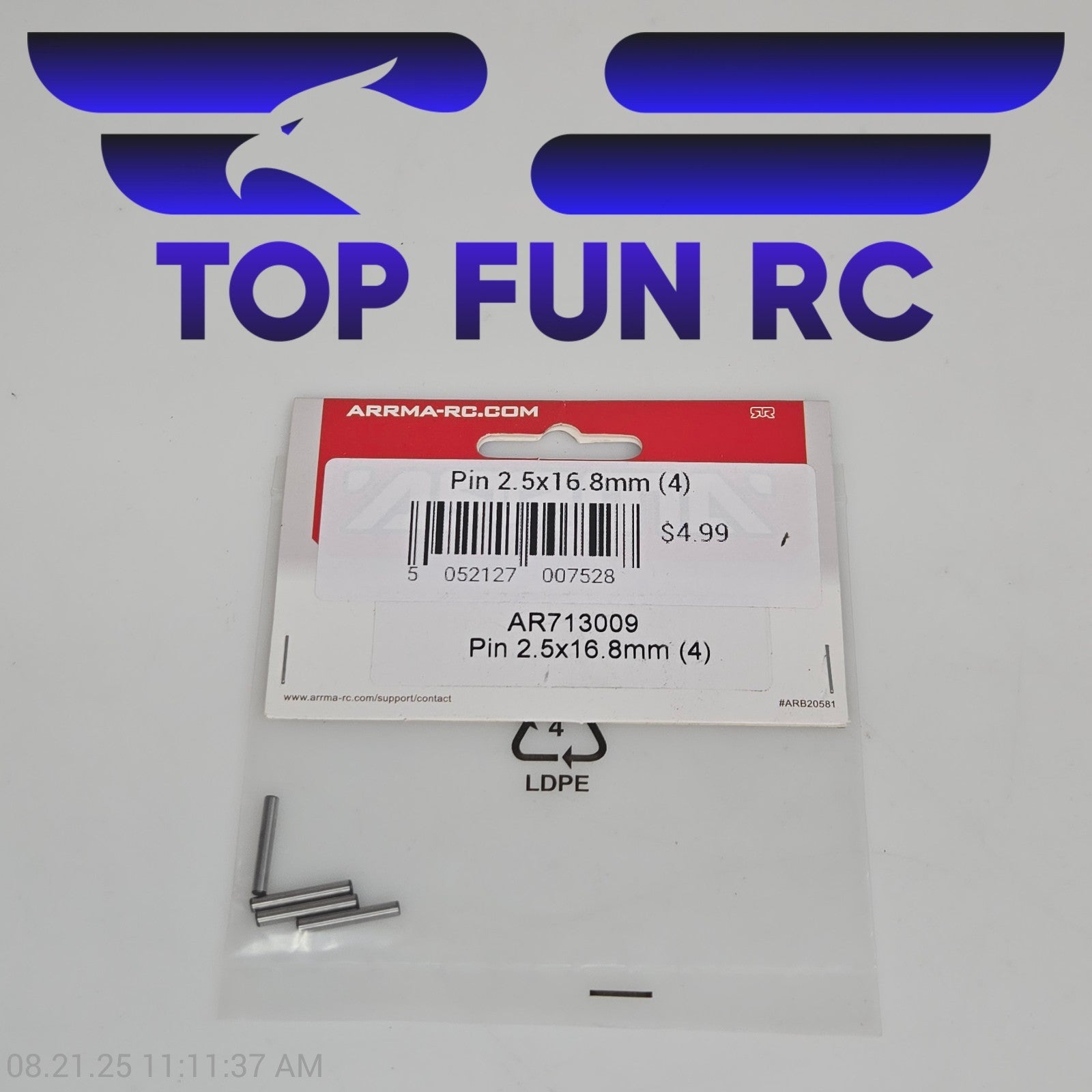 Arrma AR713009 Pin 2.5x16.8mm (4)