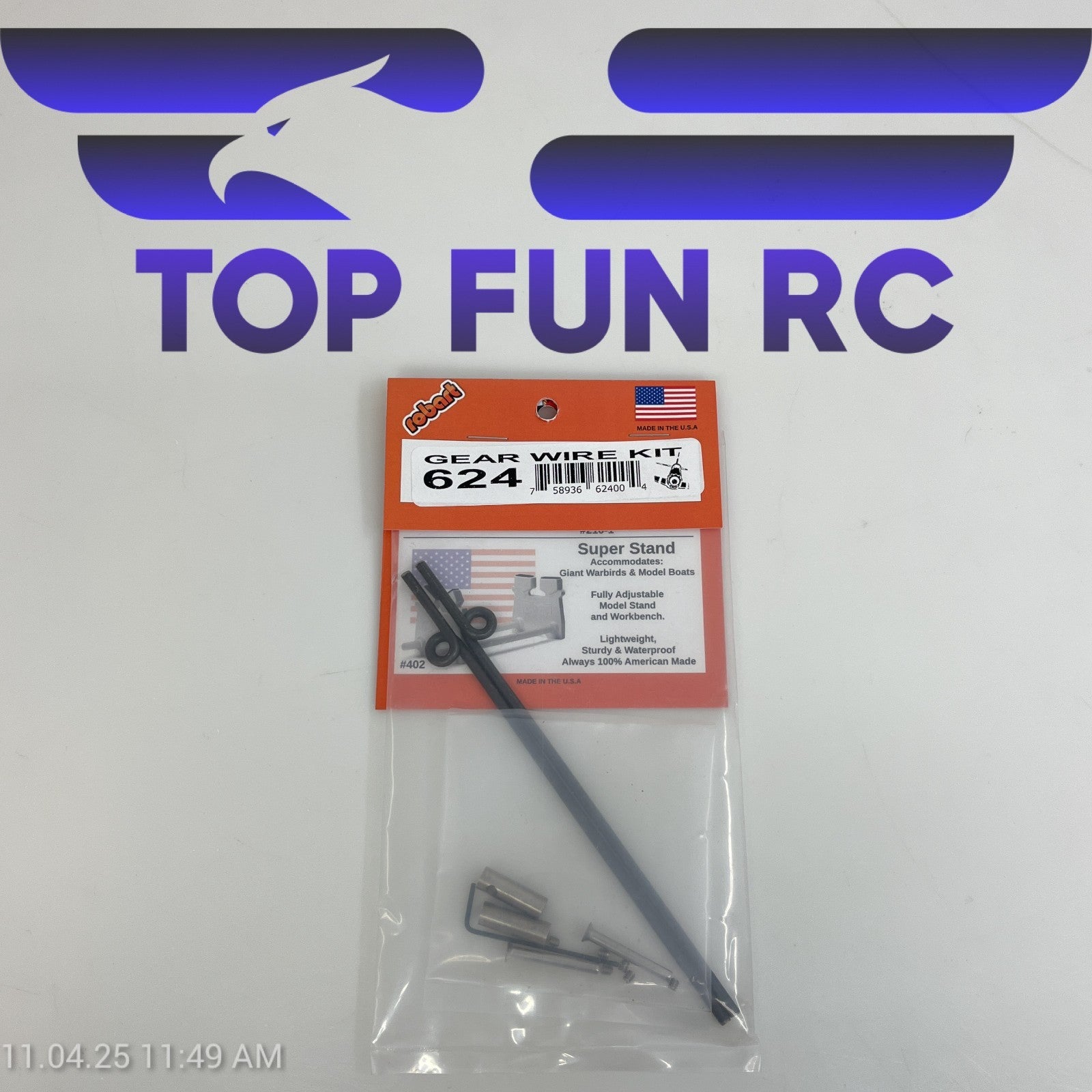 ROBART 624 FOR USE WITH 612 MAIN GEARS FOR RC AIRPLANES 6-12 LBS