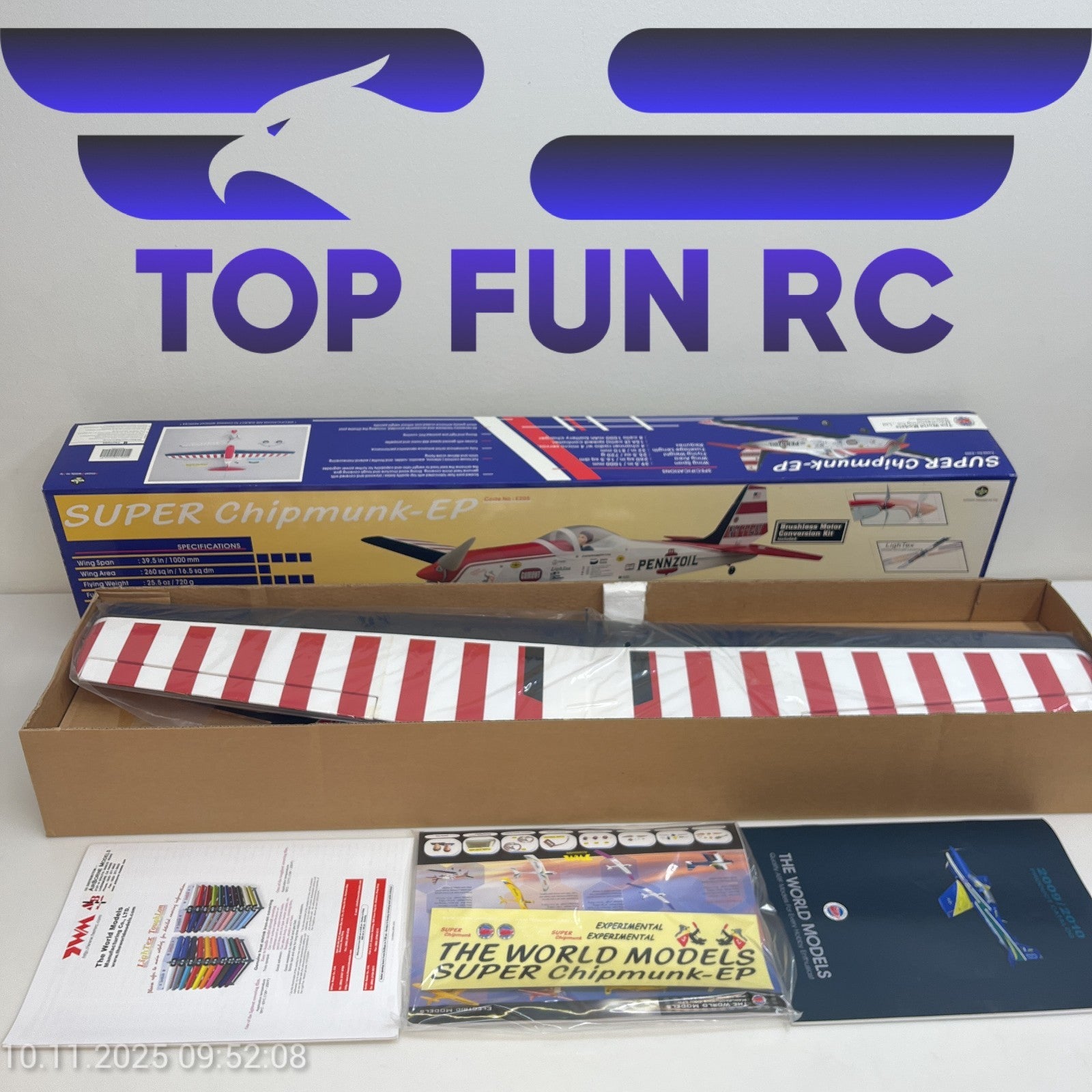 THE WORLD MODELS SUPER CHIPMUNK-EP MODEL KIT 39.5" ELECTRIC POWERED ARF