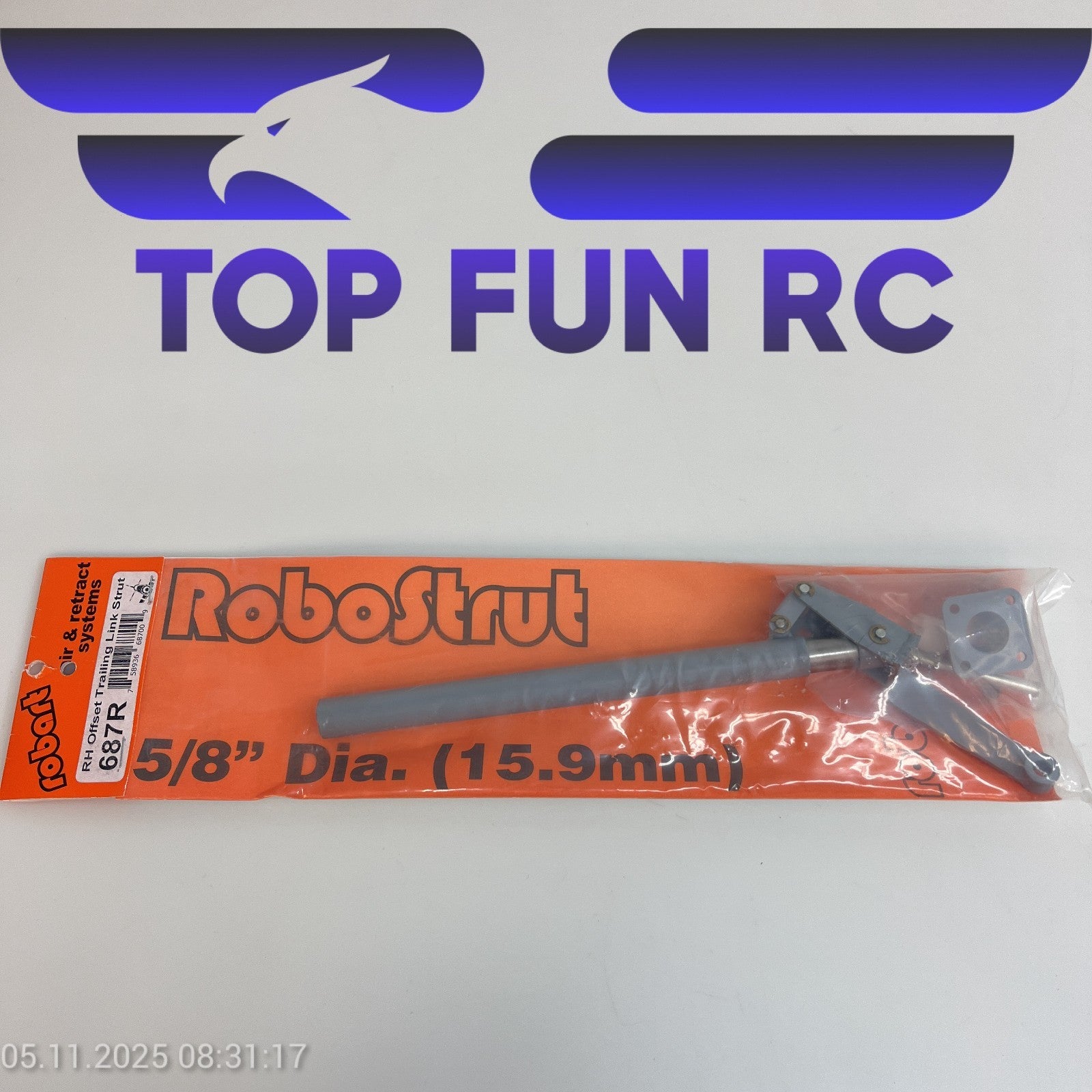 ROBART 687R-RH OFFSET TRAILING LINK STRUT FOR LARGE SCALE RC PLANES UP TO 55 LBS