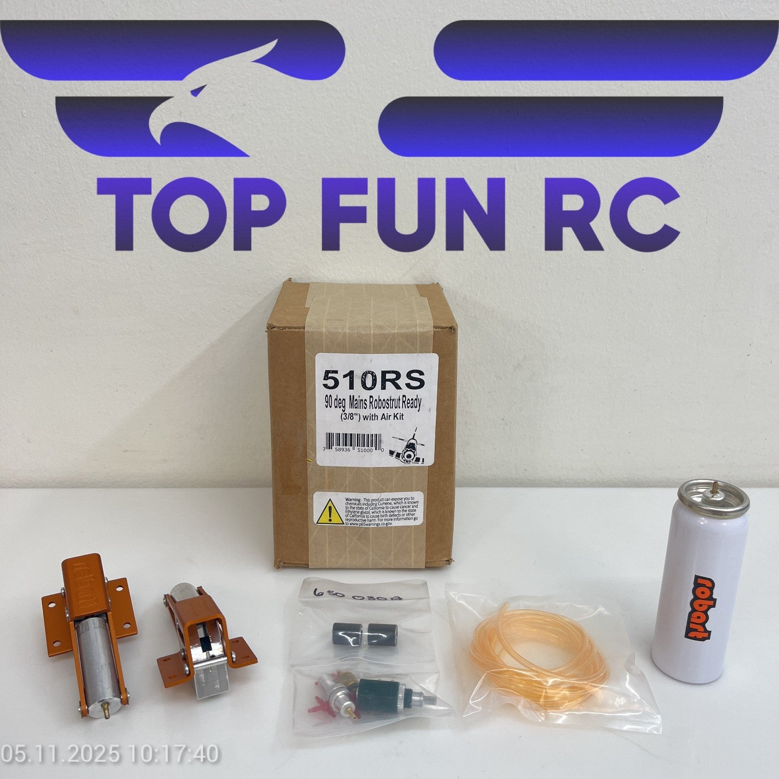 ROBART 510RS 90° MAIN RETRACTS 3/8" W/ AIR KIT FOR 510 SERIES AIRPLANES 6-12 LBS